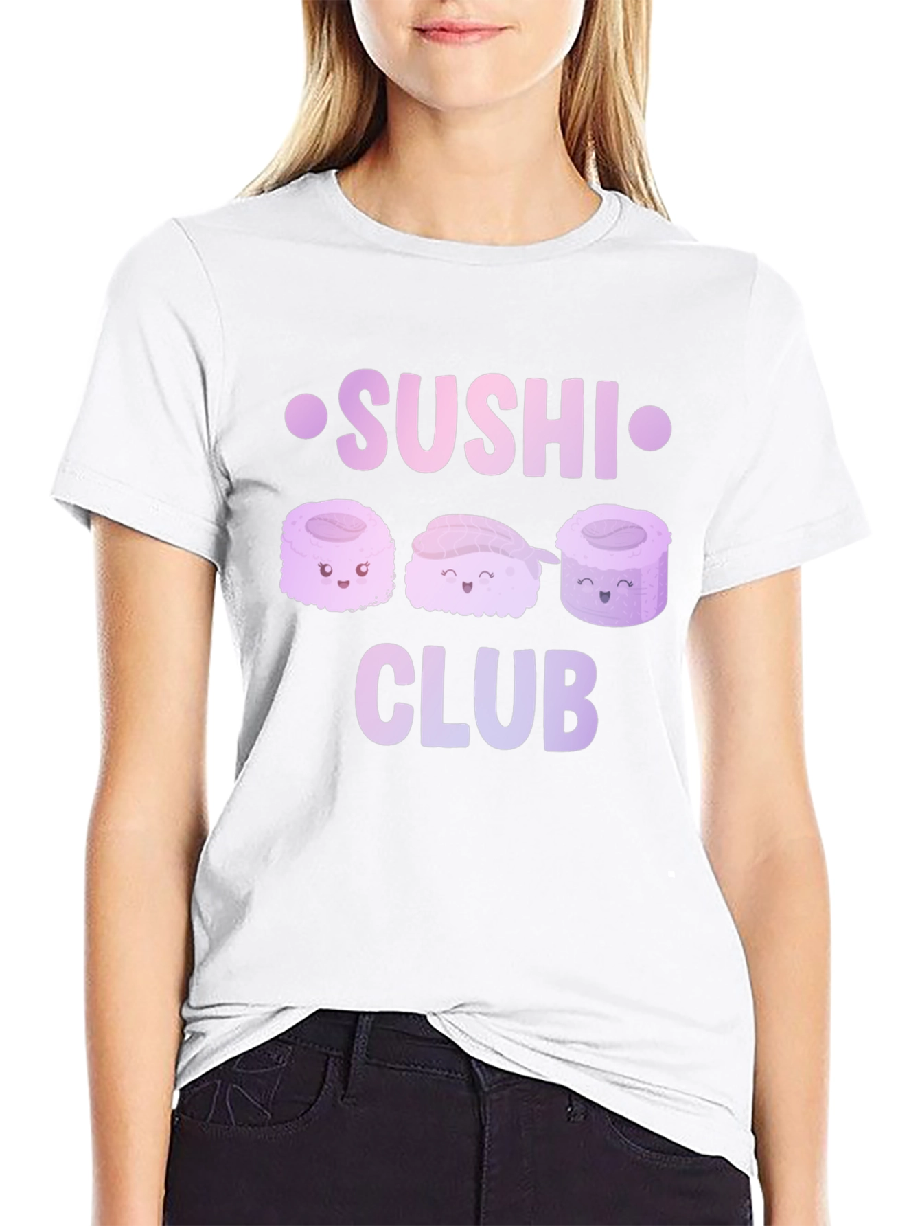 Sushi Club Graphic T-Shirt - Kawaii Food Tee