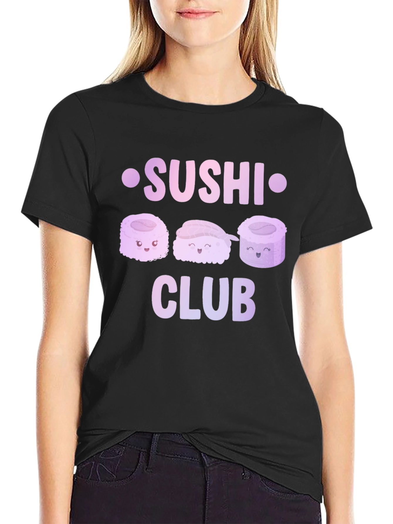 Sushi Club Graphic T-Shirt - Kawaii Food Tee