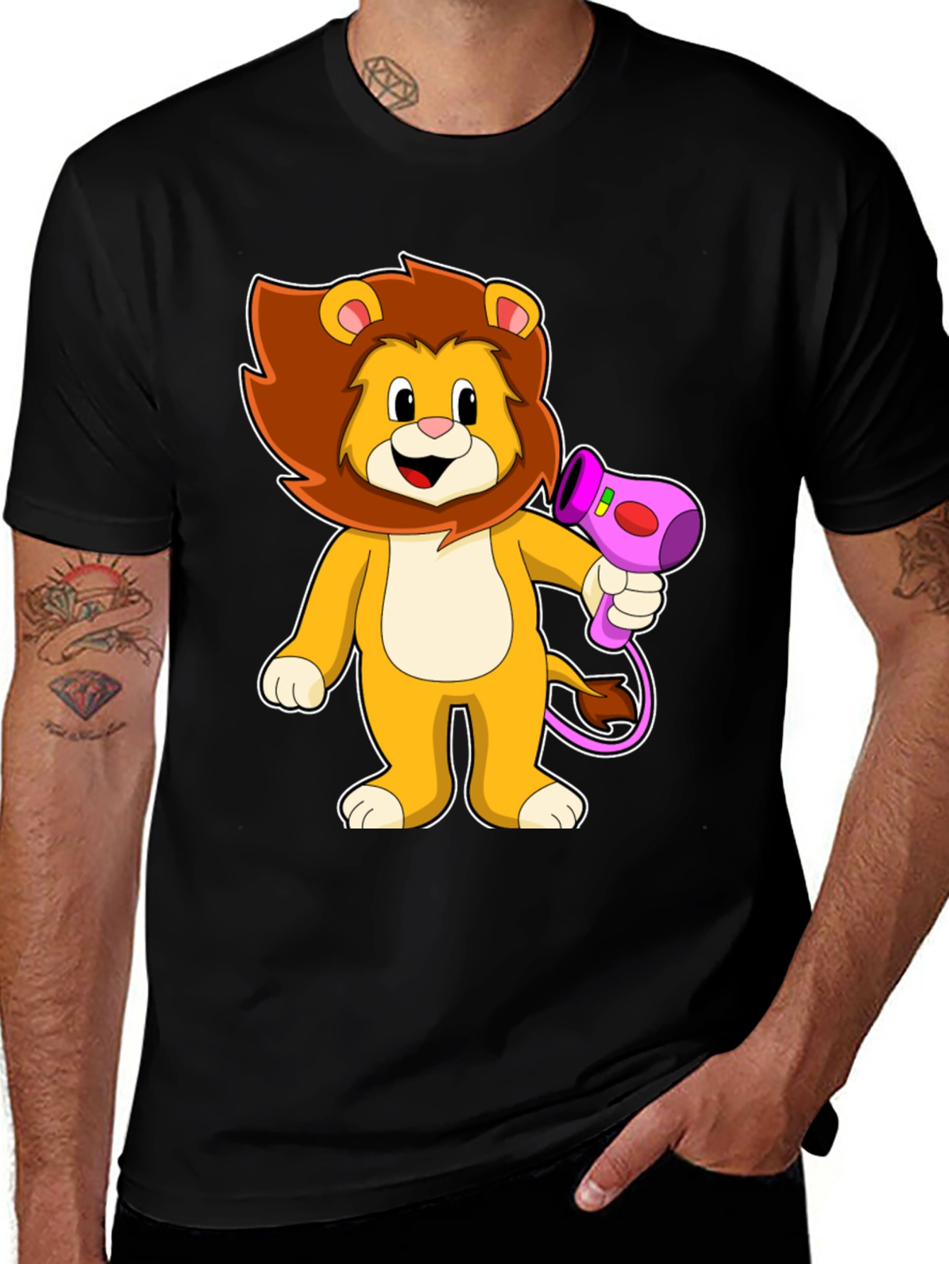 Lion Hair Dryer Graphic Tee
