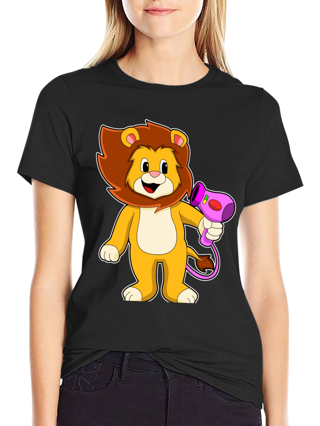 Lion Hair Dryer Graphic Tee