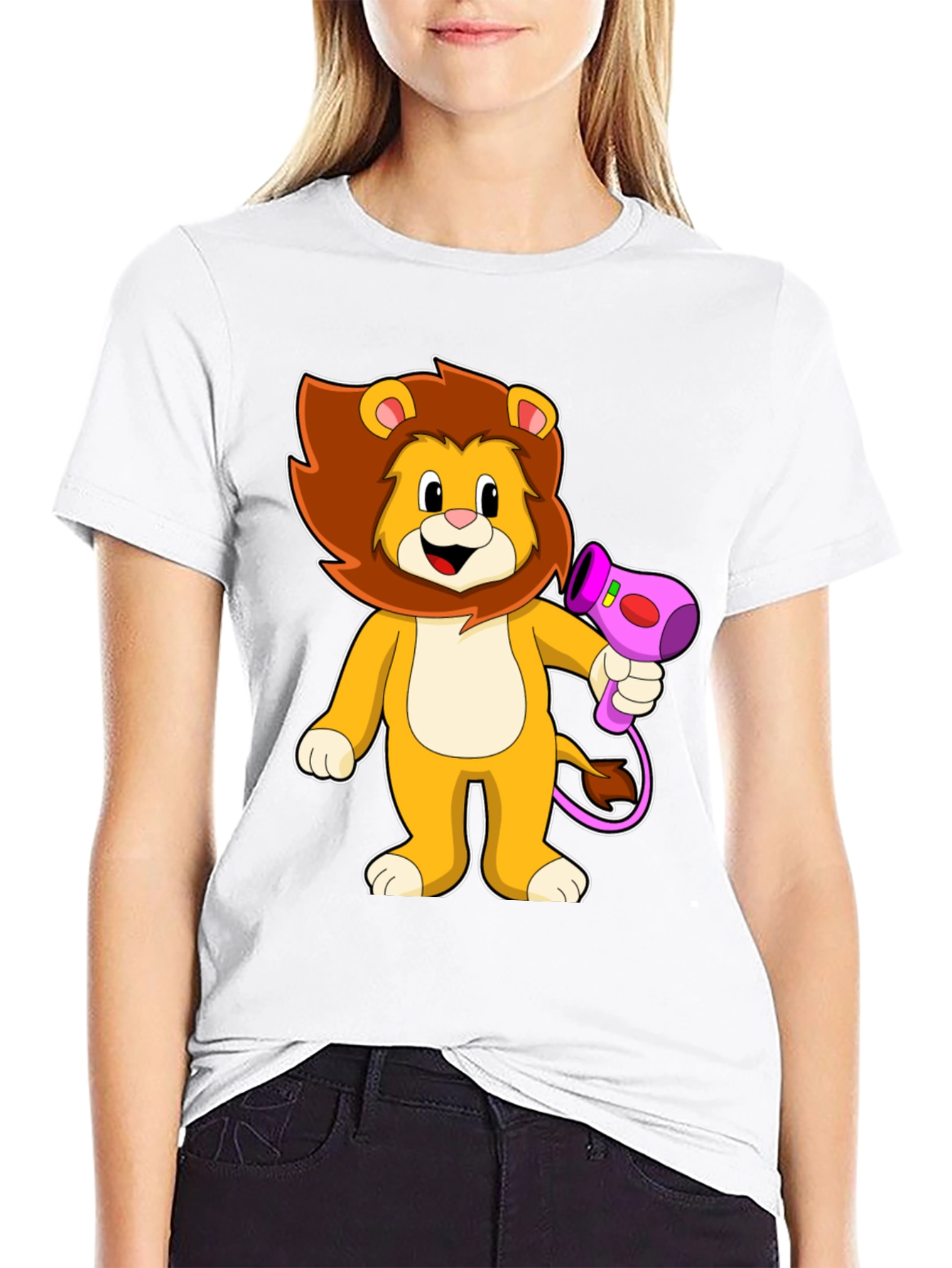 Lion Hair Dryer Graphic Tee