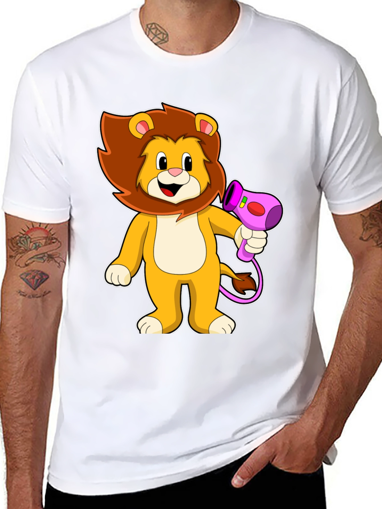 Lion Hair Dryer Graphic Tee