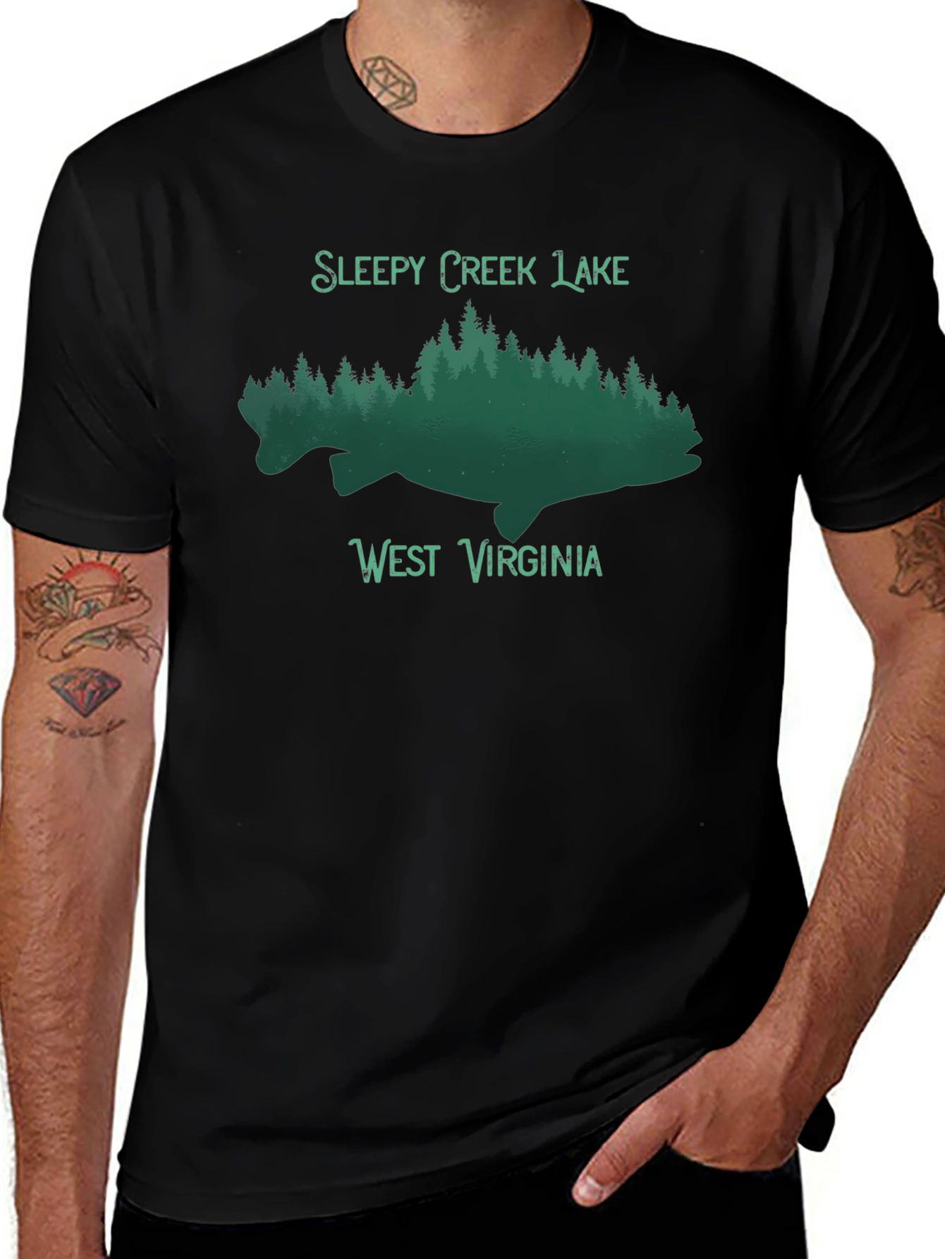Sleepy Creek Lake West Virginia Black Tee