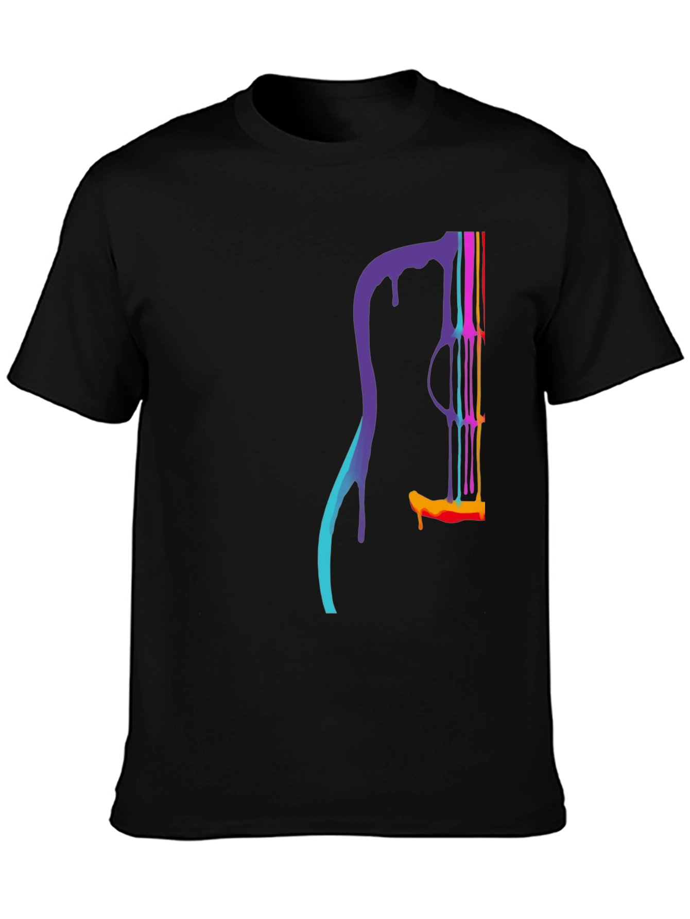 Dripping Guitar Graphic Tee - Mens Black T-Shirt