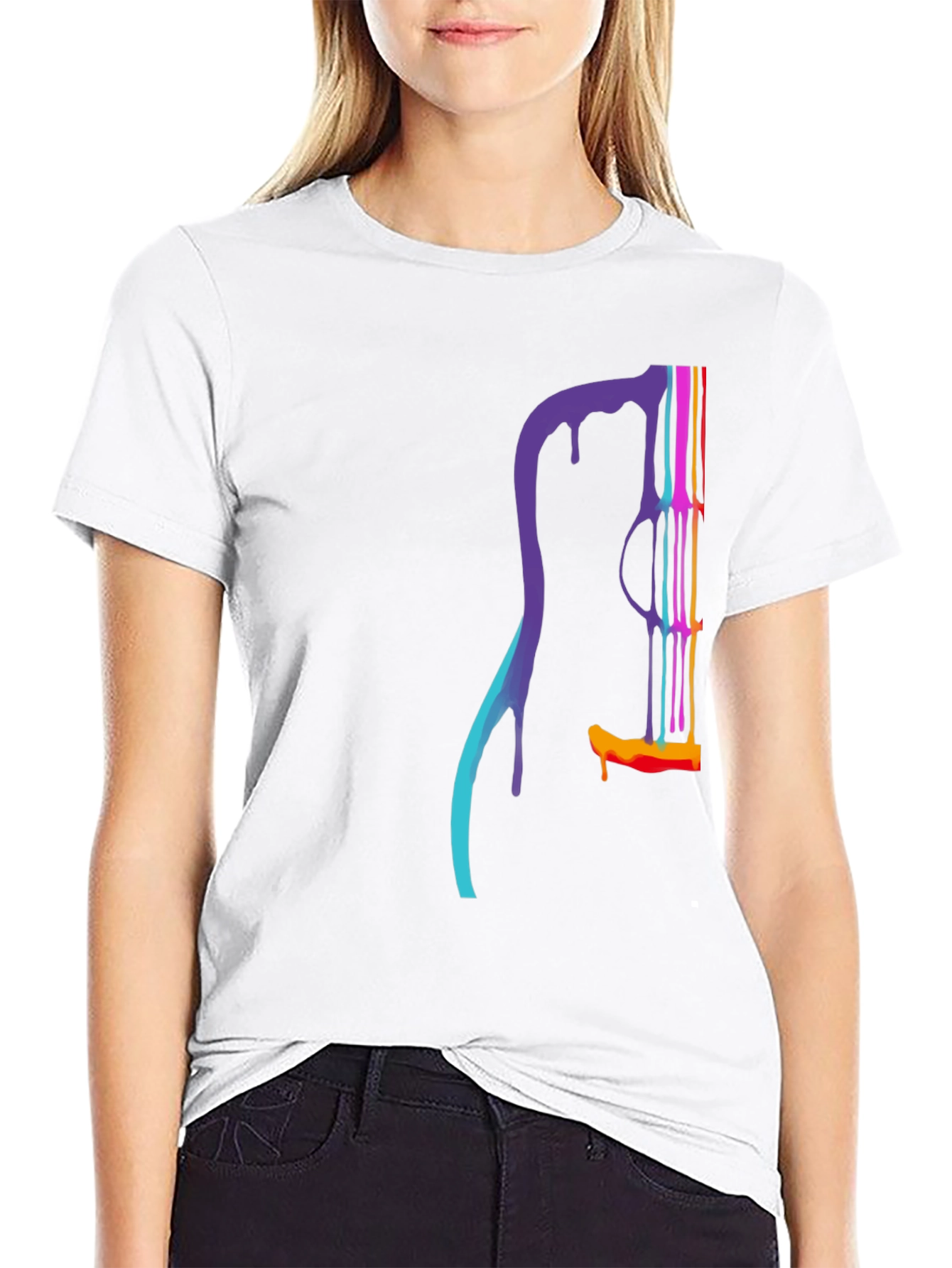 Dripping Guitar Graphic Tee - Mens Black T-Shirt