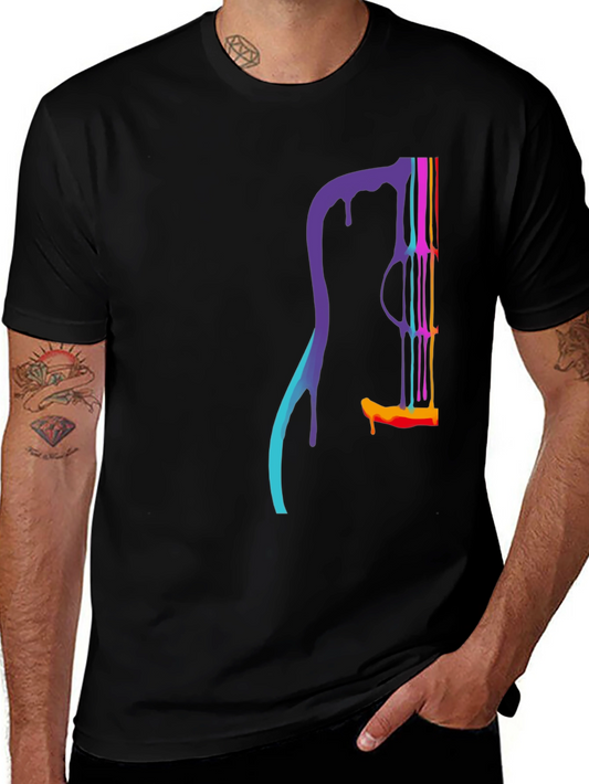 Dripping Guitar Graphic Tee - Mens Black T-Shirt