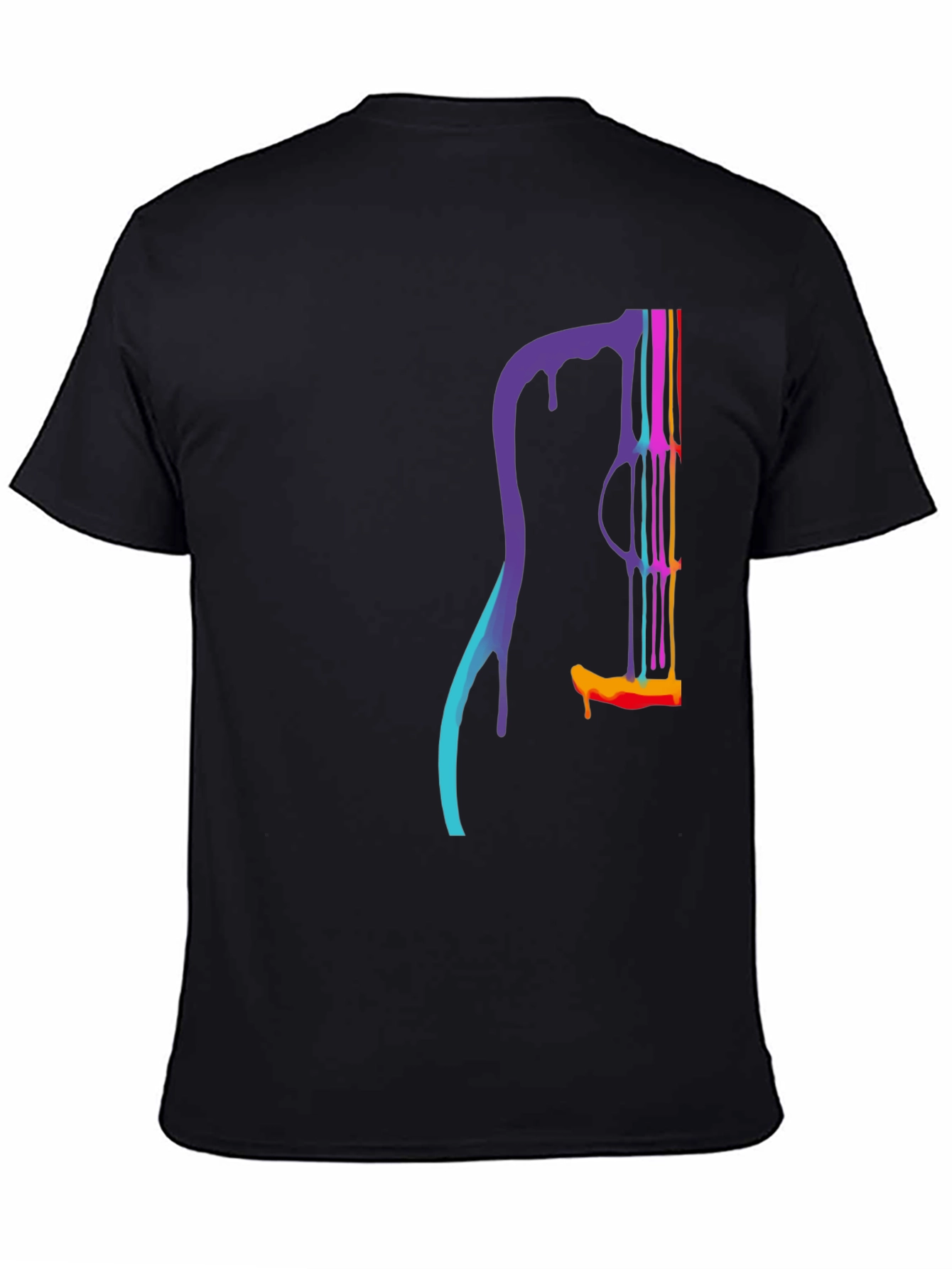 Dripping Guitar Graphic Tee - Mens Black T-Shirt