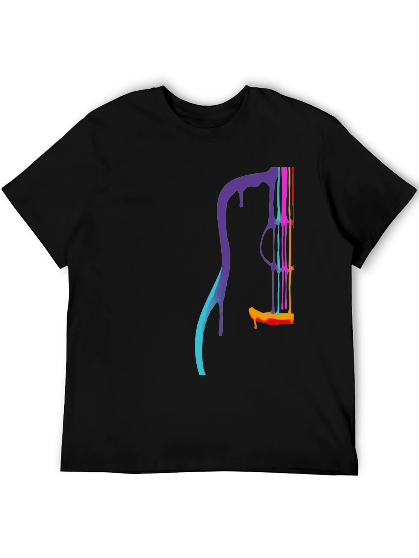 Dripping Guitar Graphic Tee - Mens Black T-Shirt