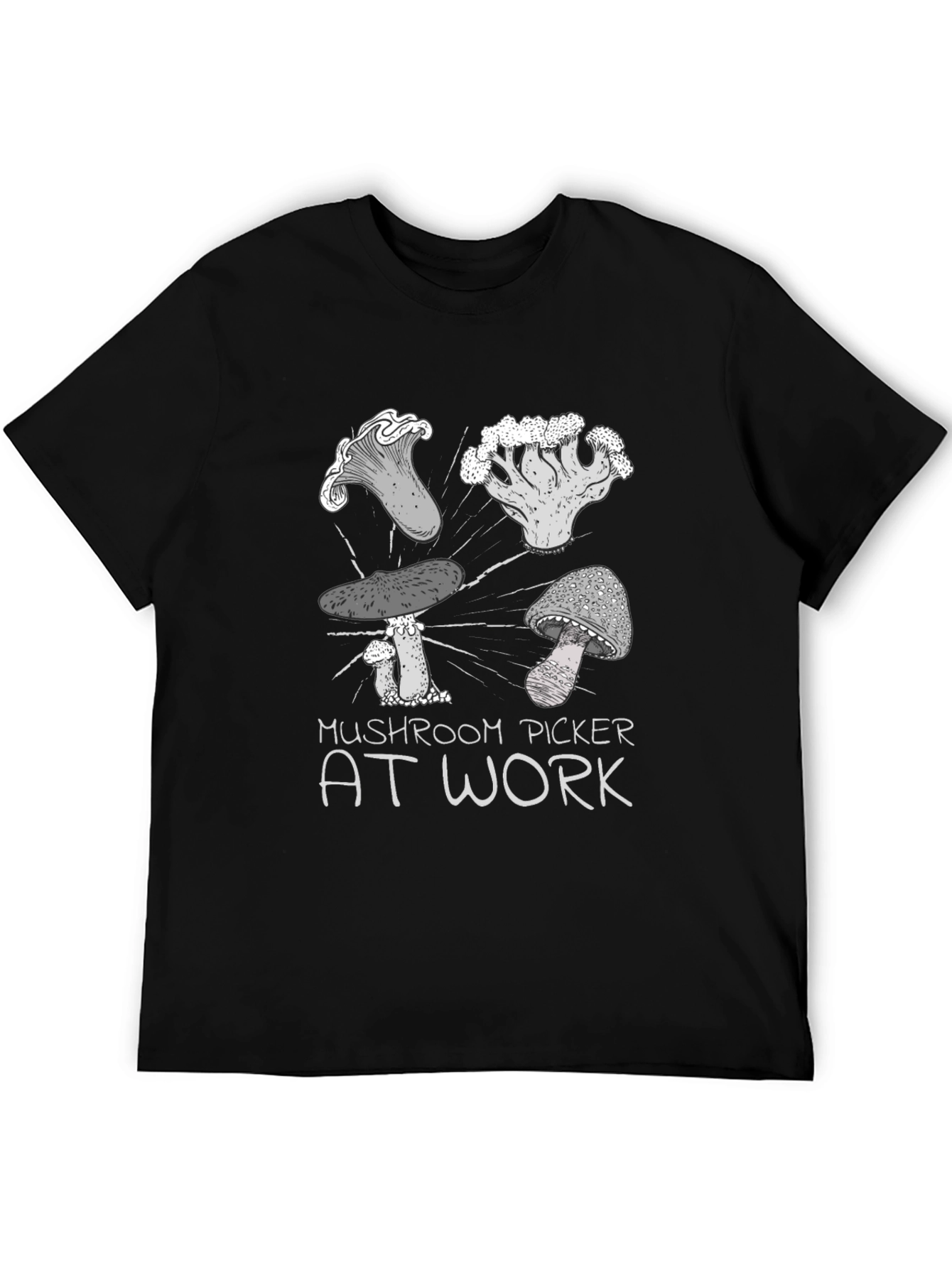Mushroom Picker At Work Graphic Tee