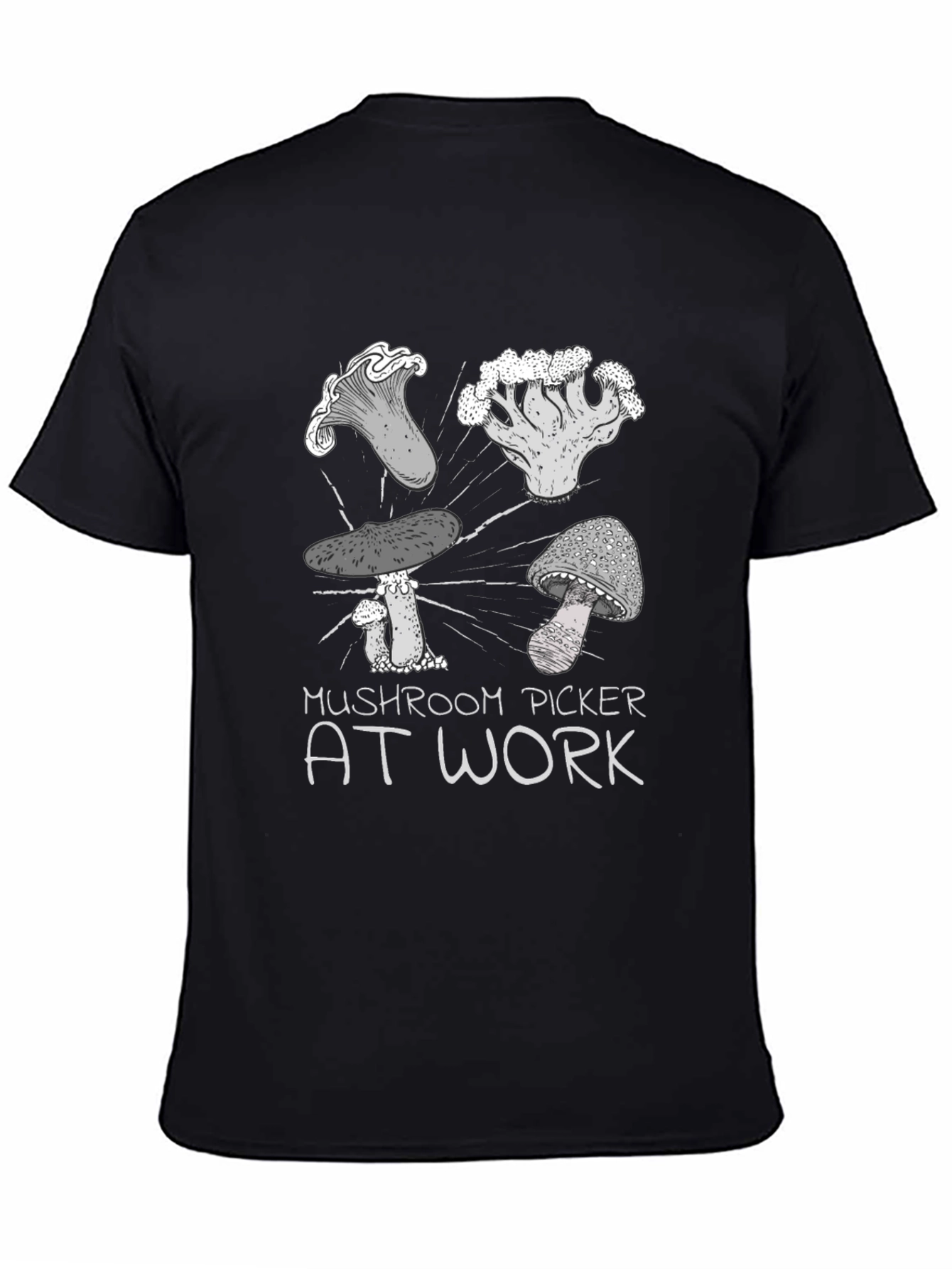 Mushroom Picker At Work Graphic Tee