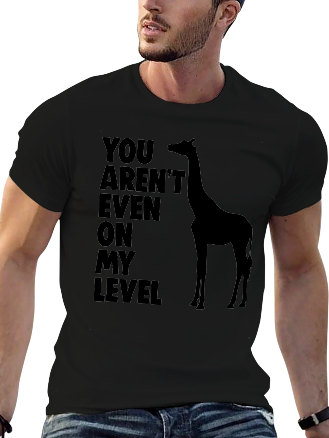 Giraffe Level T-Shirt - Mens Funny Graphic Tee