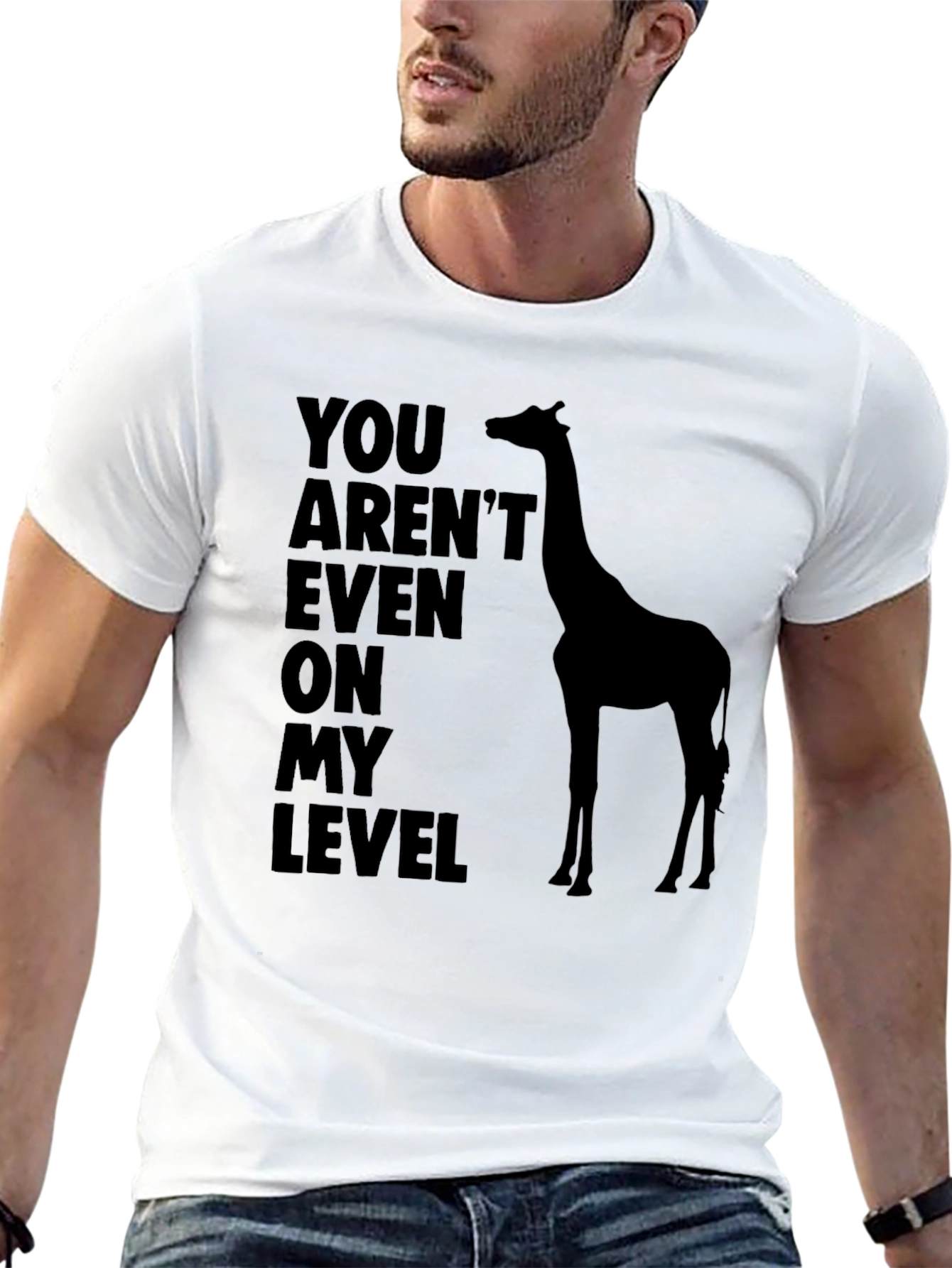 Giraffe Level T-Shirt - Mens Funny Graphic Tee