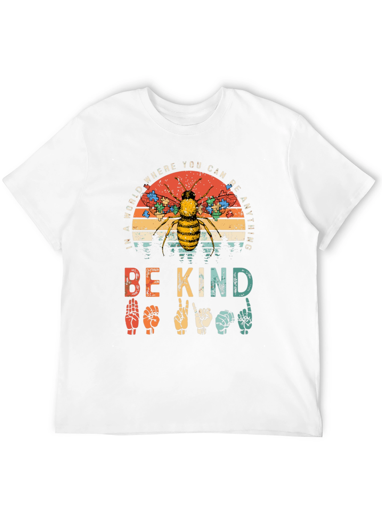 Be Kind T-Shirt - Autism Awareness Bee Design