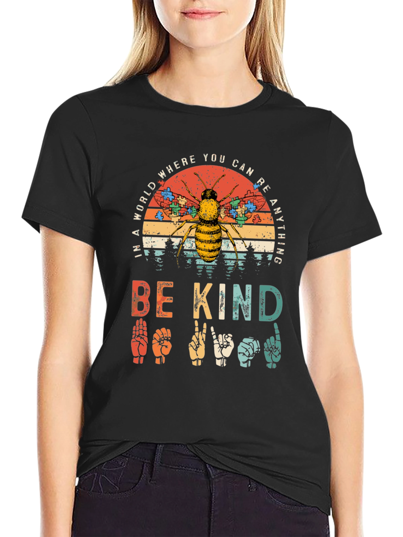 Be Kind T-Shirt - Autism Awareness Bee Design