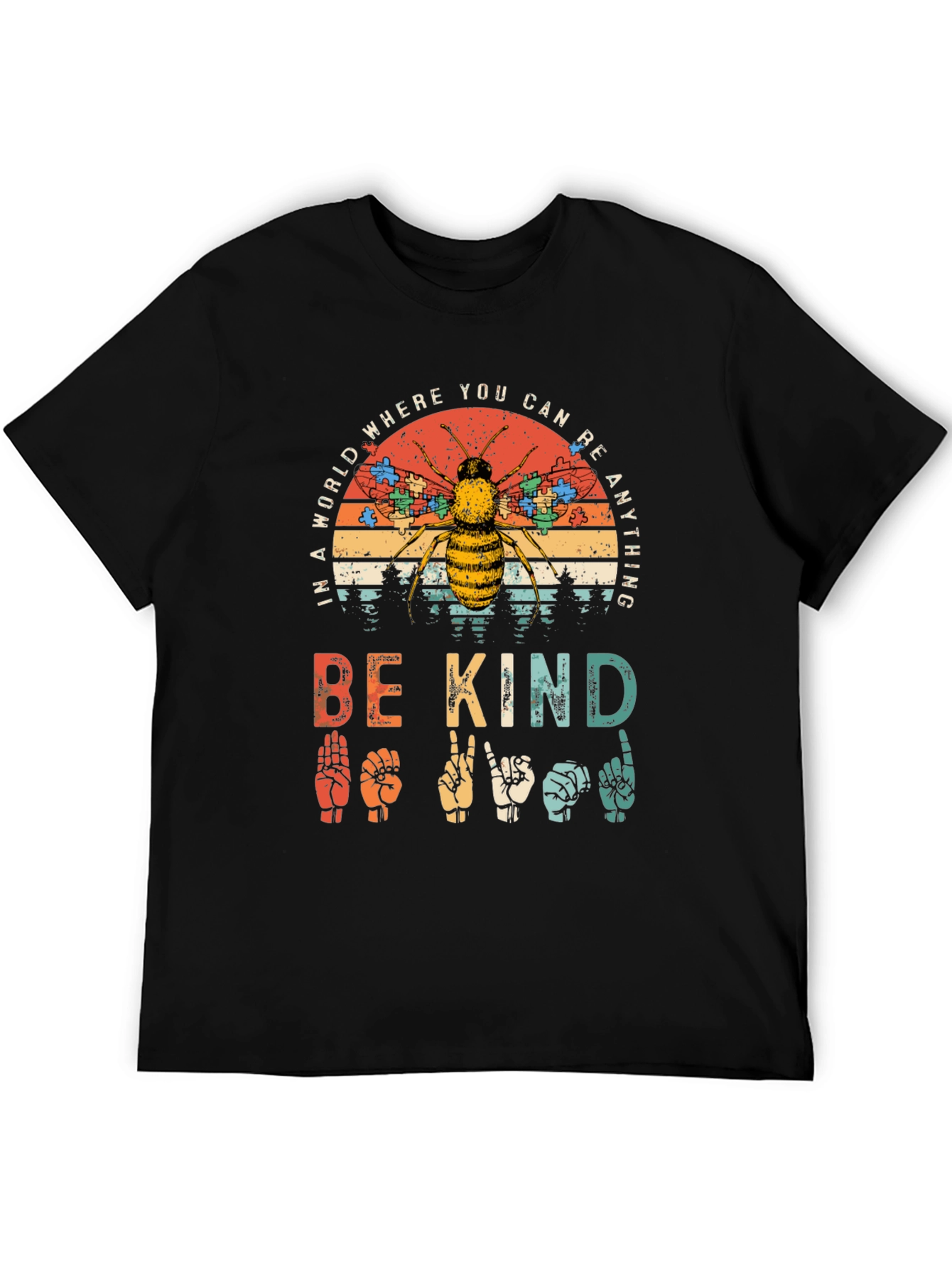 Be Kind T-Shirt - Autism Awareness Bee Design