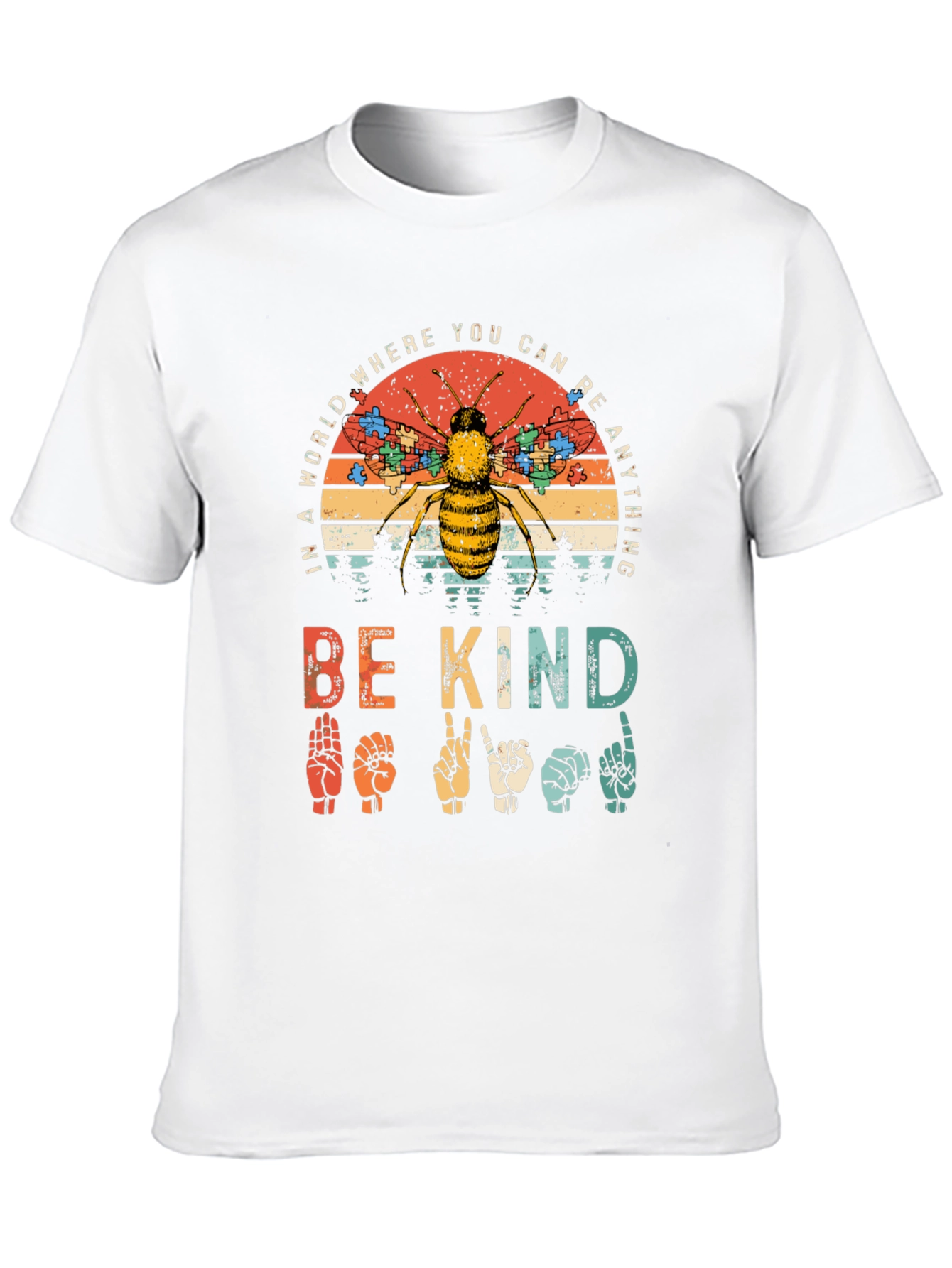 Be Kind T-Shirt - Autism Awareness Bee Design