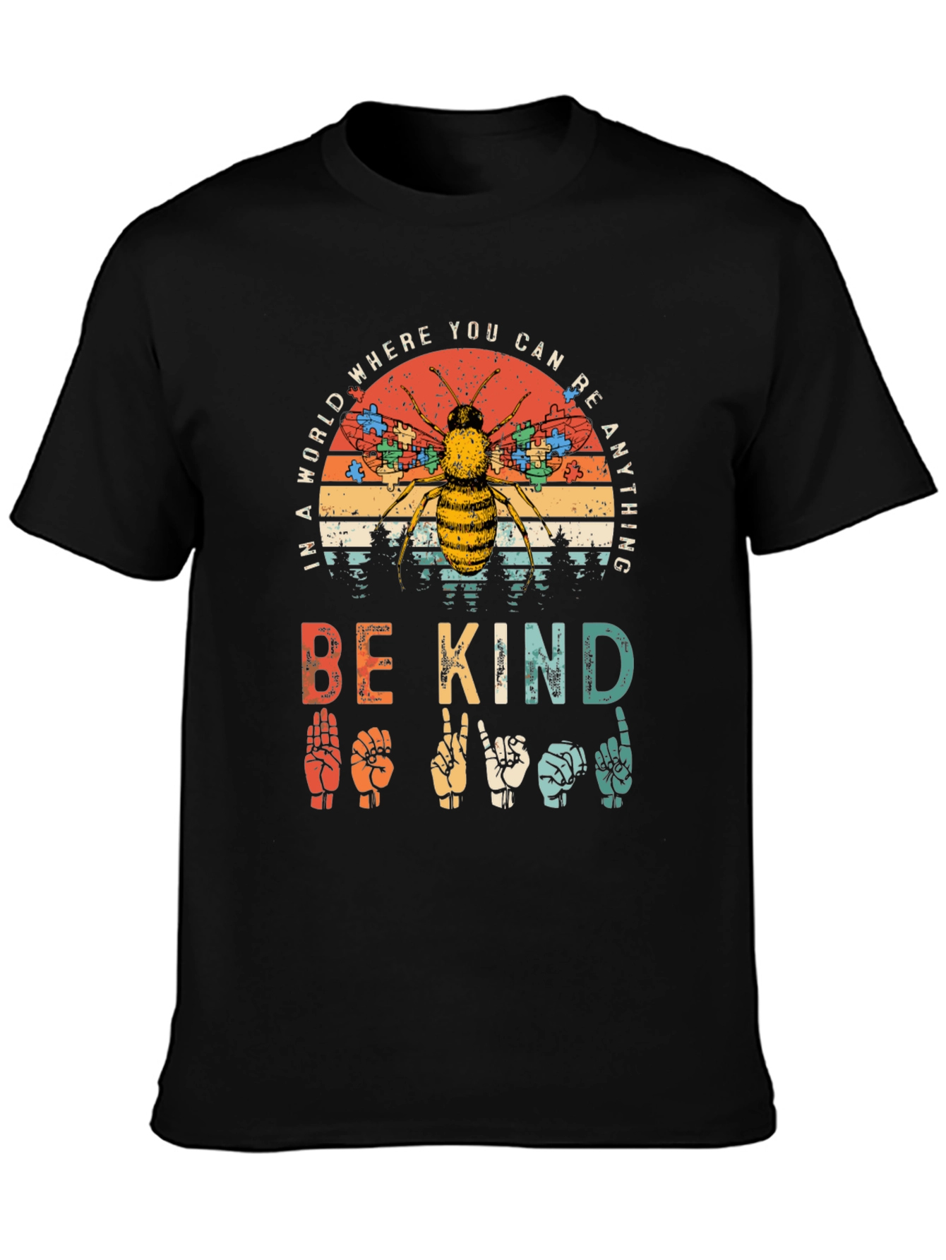 Be Kind T-Shirt - Autism Awareness Bee Design