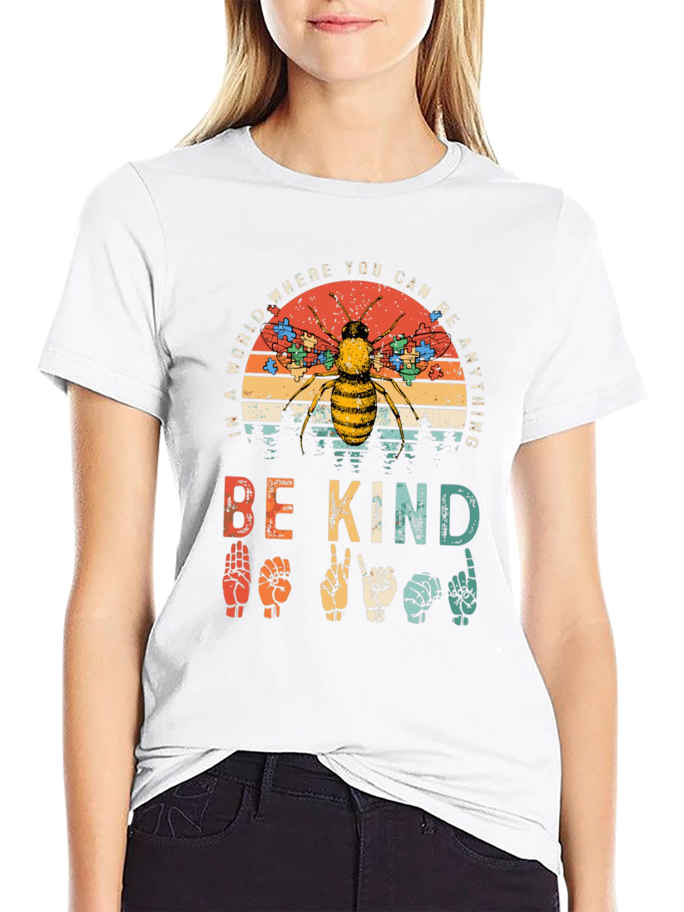 Be Kind T-Shirt - Autism Awareness Bee Design