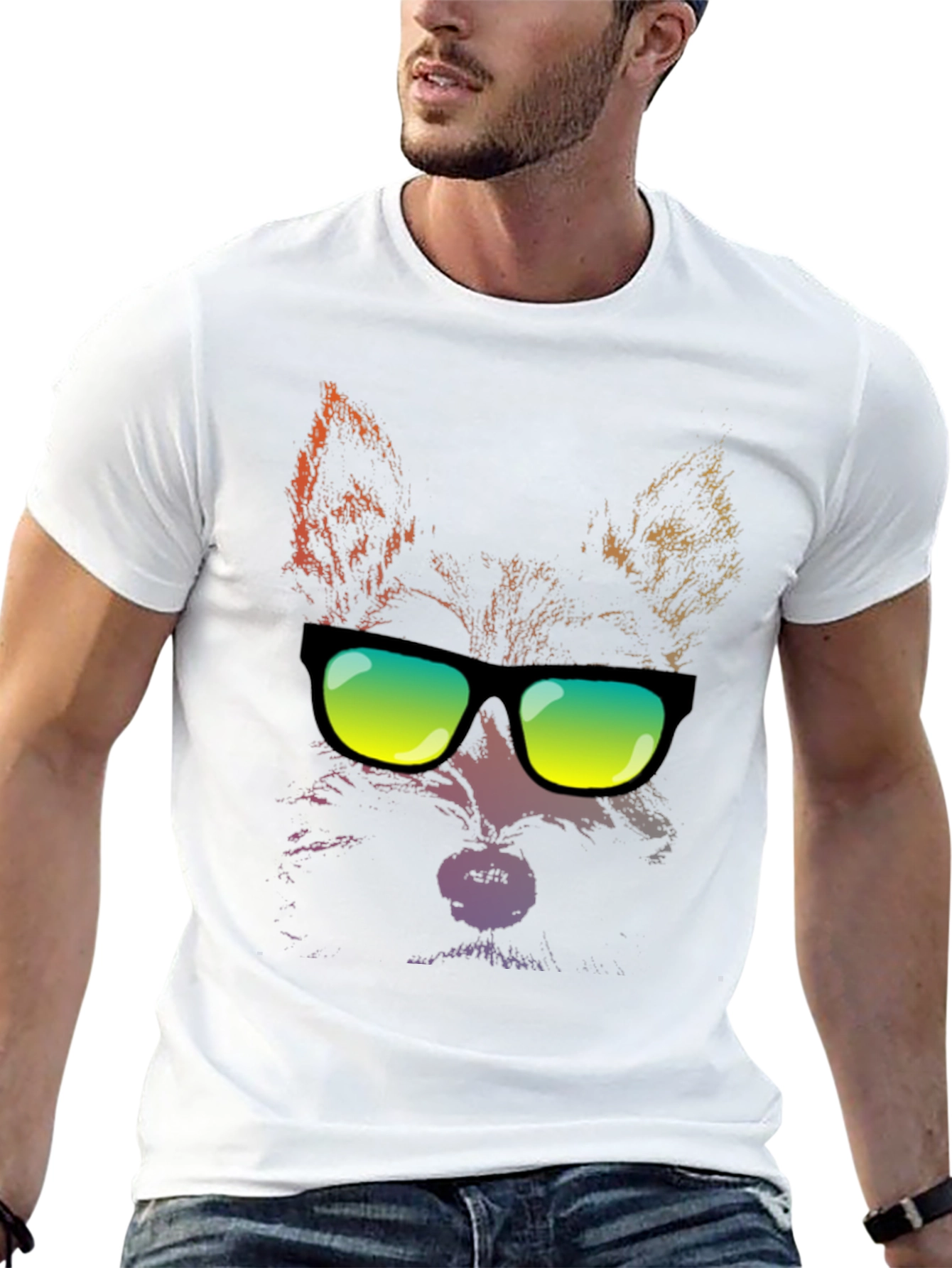 Cool Cat Sunglasses Graphic T-Shirt - Black