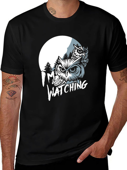 Owl Watching Graphic Print T-Shirt
