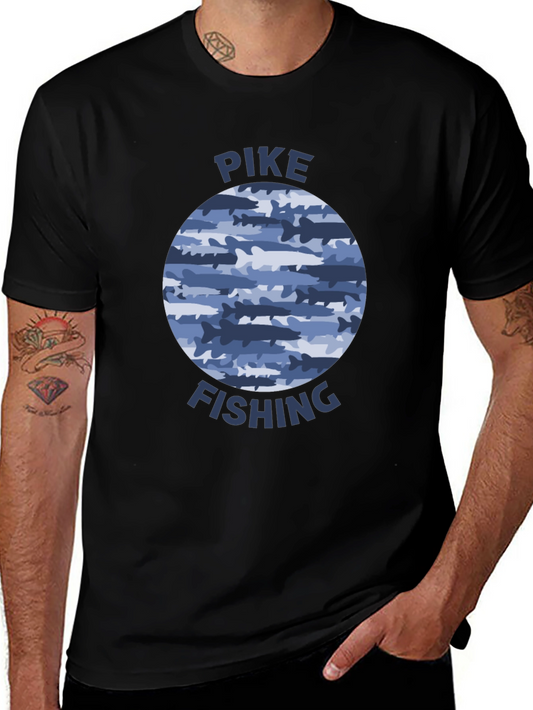Pike Fishing T-Shirt - Camo Fish Design