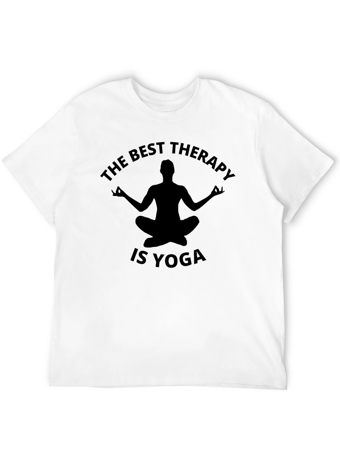 The Best Therapy Is Yoga Mens T-Shirt Black