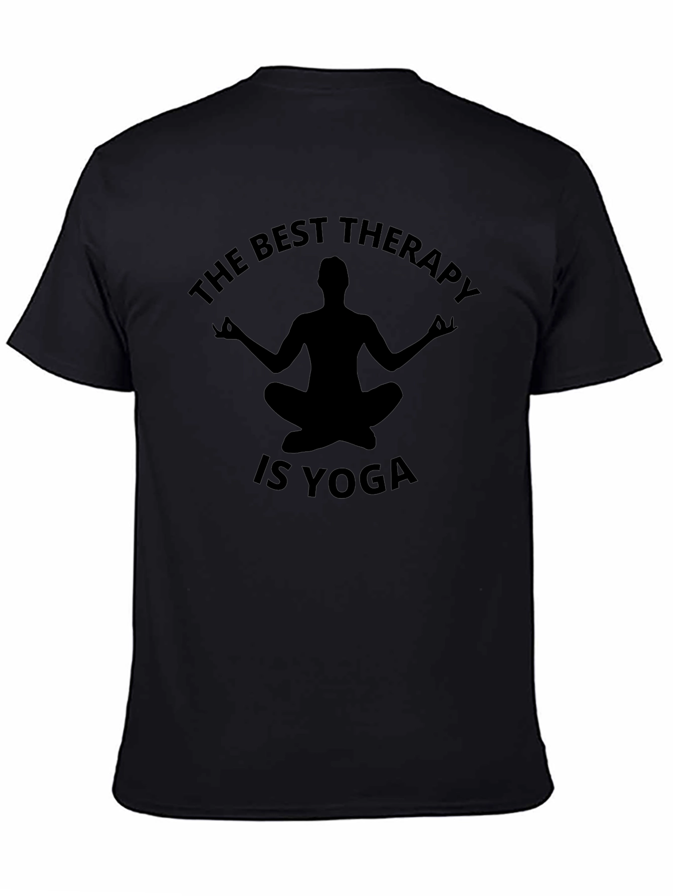 The Best Therapy Is Yoga Mens T-Shirt Black