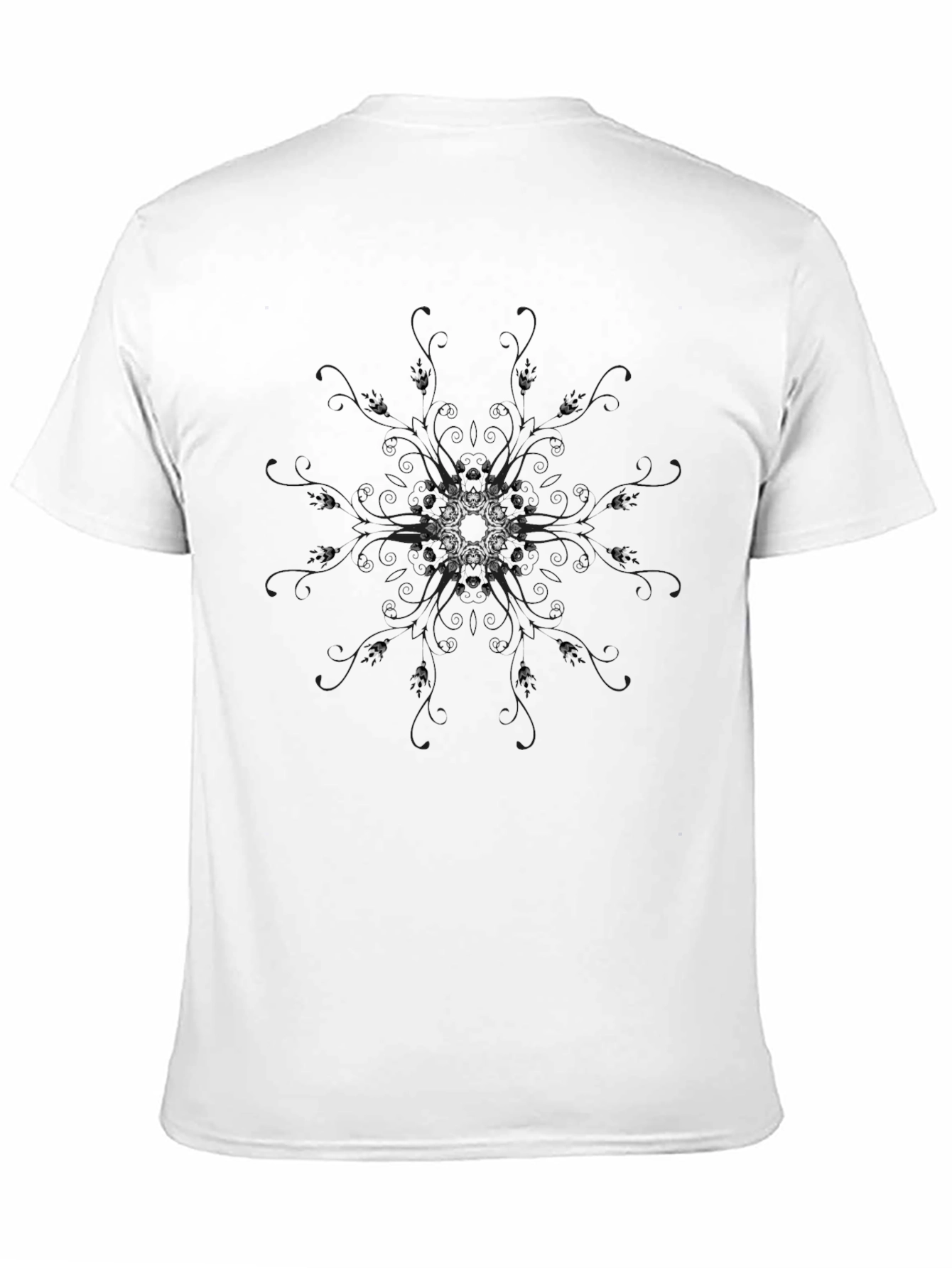 Geometric Mandala Graphic Black T-Shirt