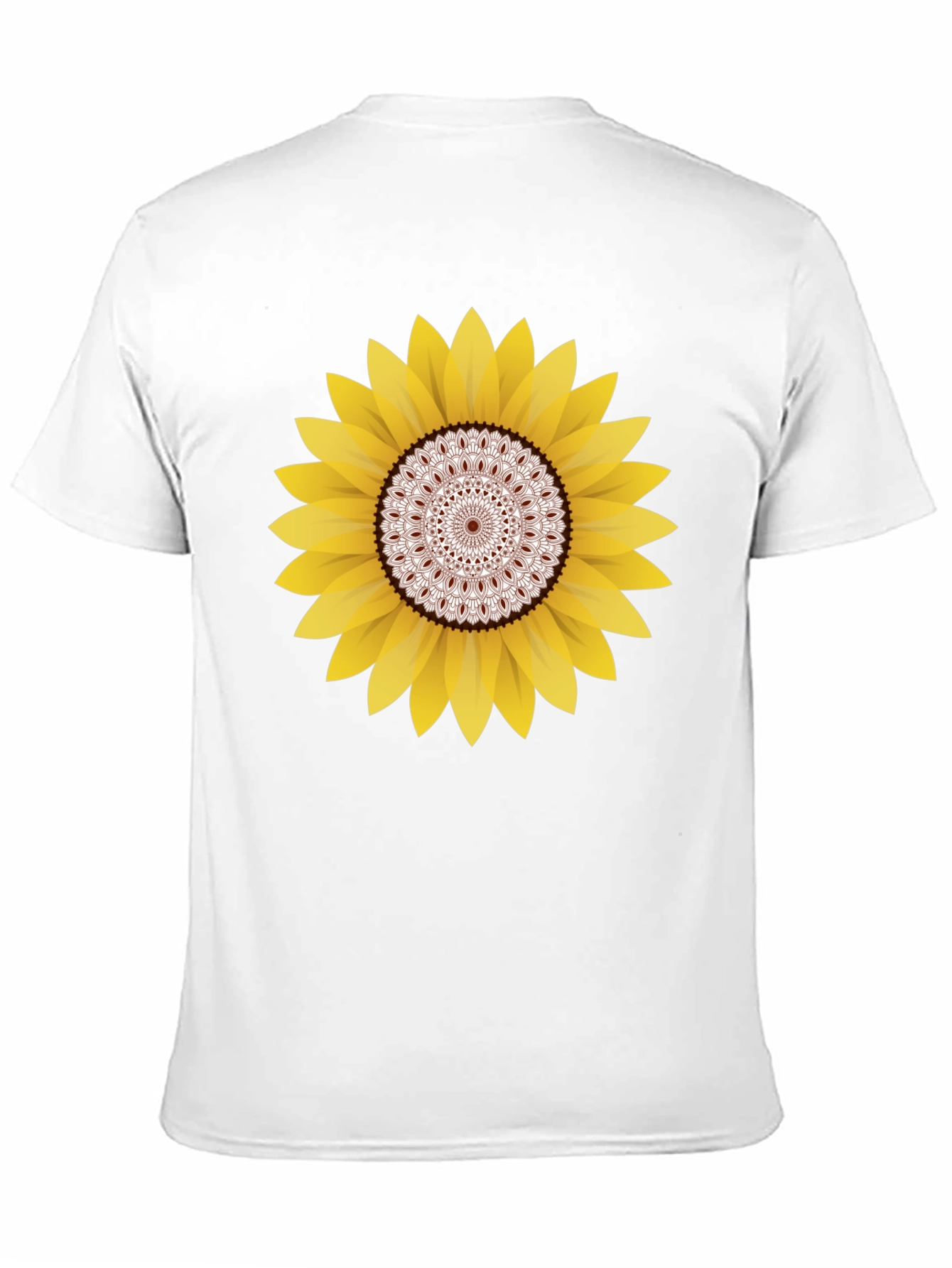 Sunflower Mandala Graphic Black T-Shirt