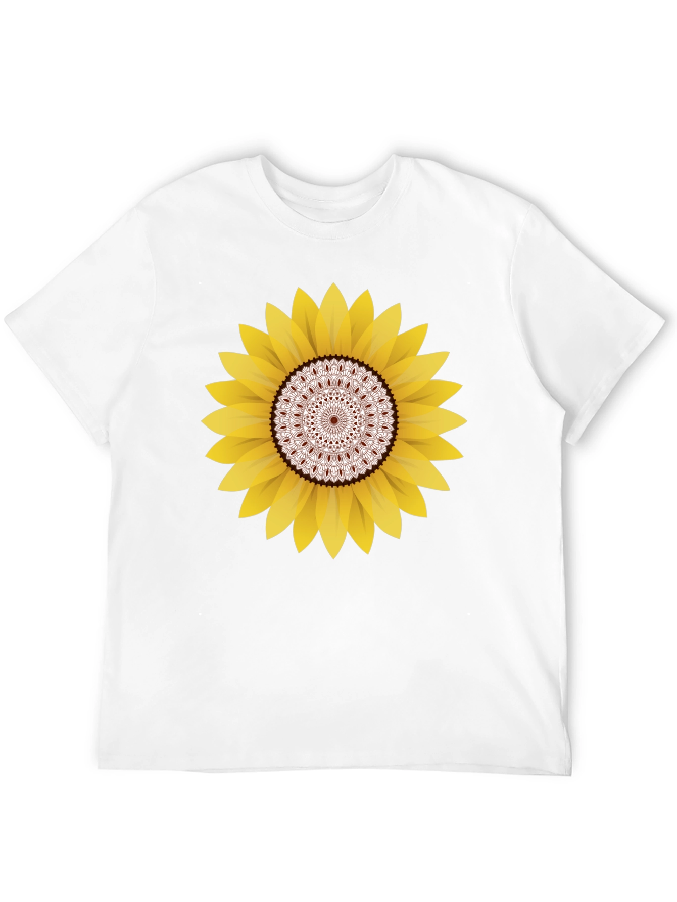 Sunflower Mandala Graphic Black T-Shirt