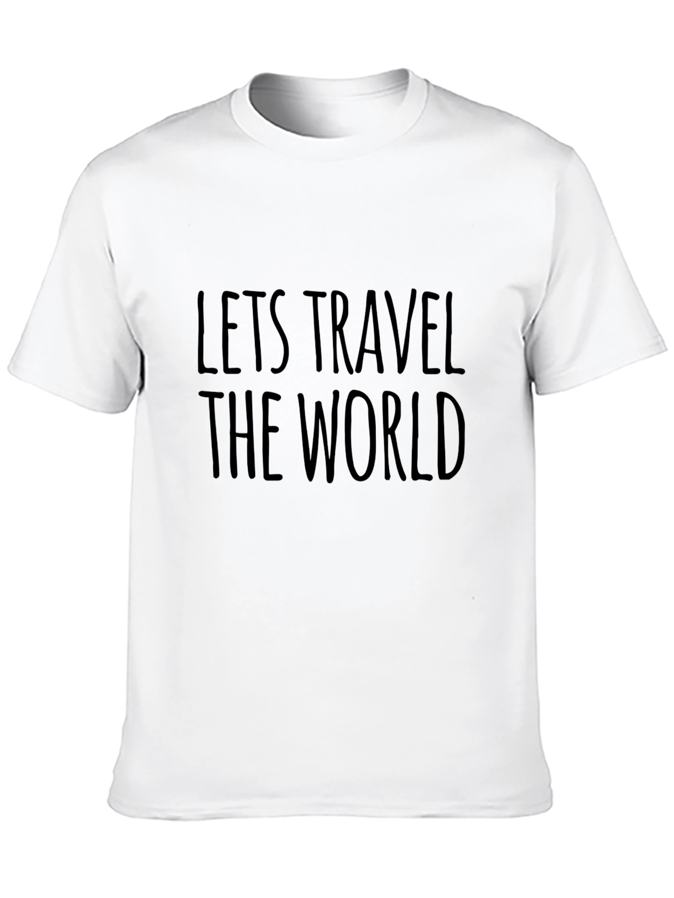 Lets Travel the World Black Graphic T-Shirt