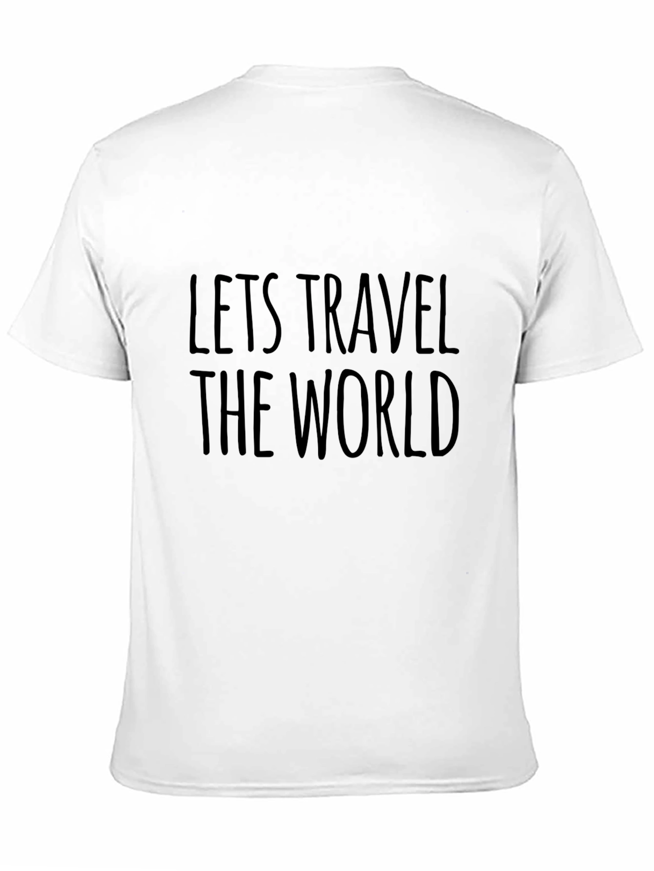 Lets Travel the World Black Graphic T-Shirt