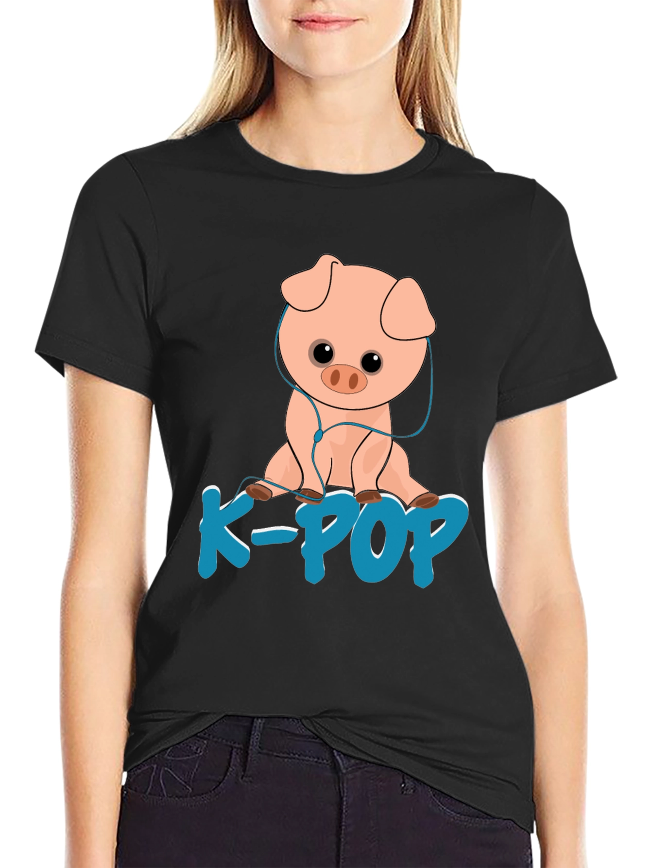 K-Pop Pig T-Shirt - Cute Cartoon Animal Tee