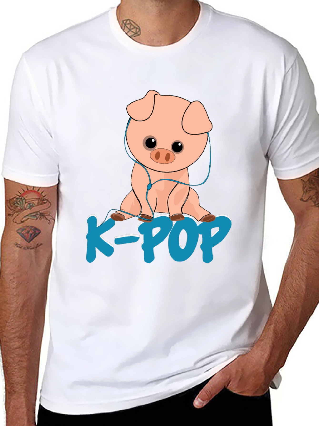 K-Pop Pig T-Shirt - Cute Cartoon Animal Tee