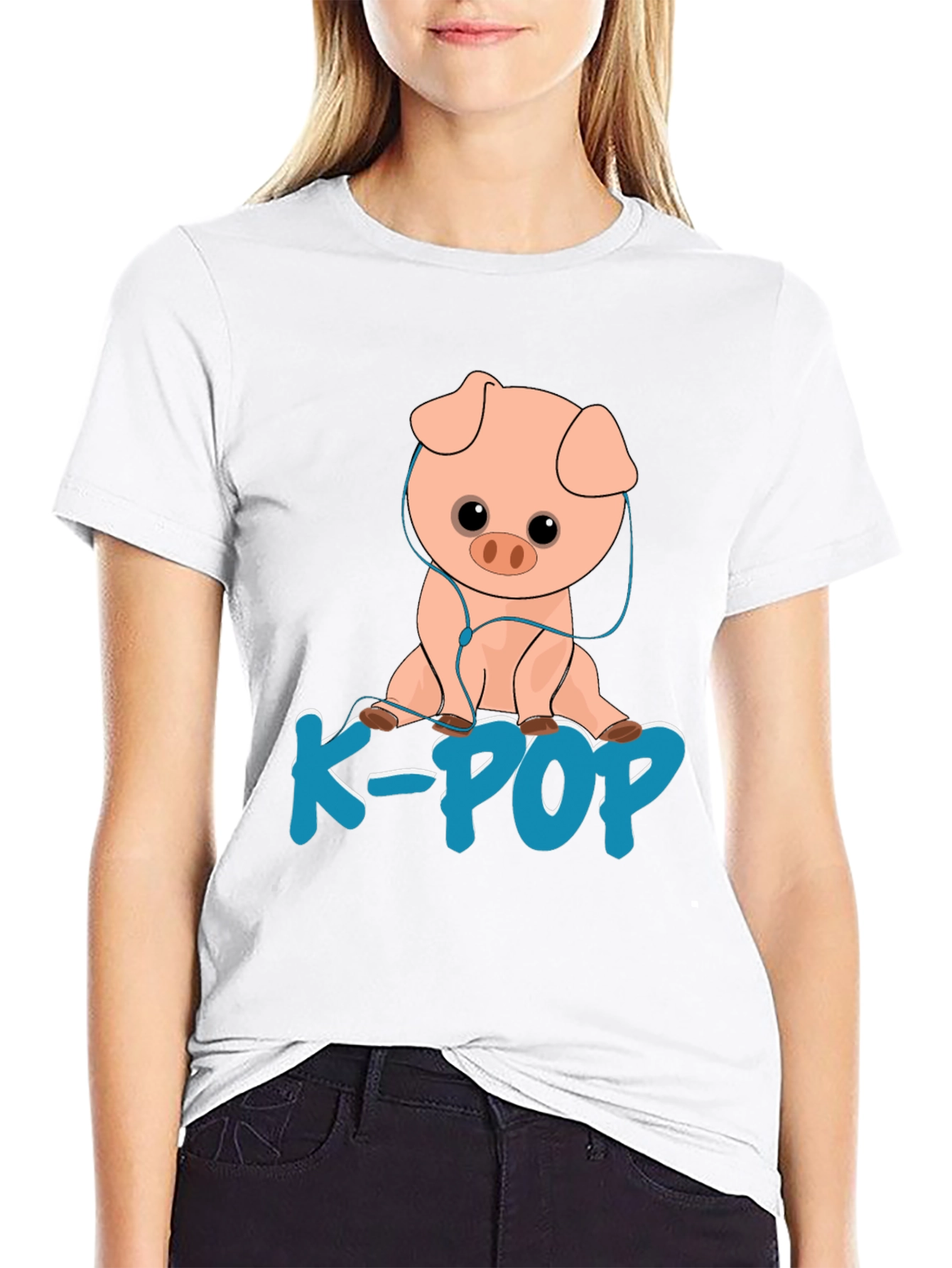 K-Pop Pig T-Shirt - Cute Cartoon Animal Tee