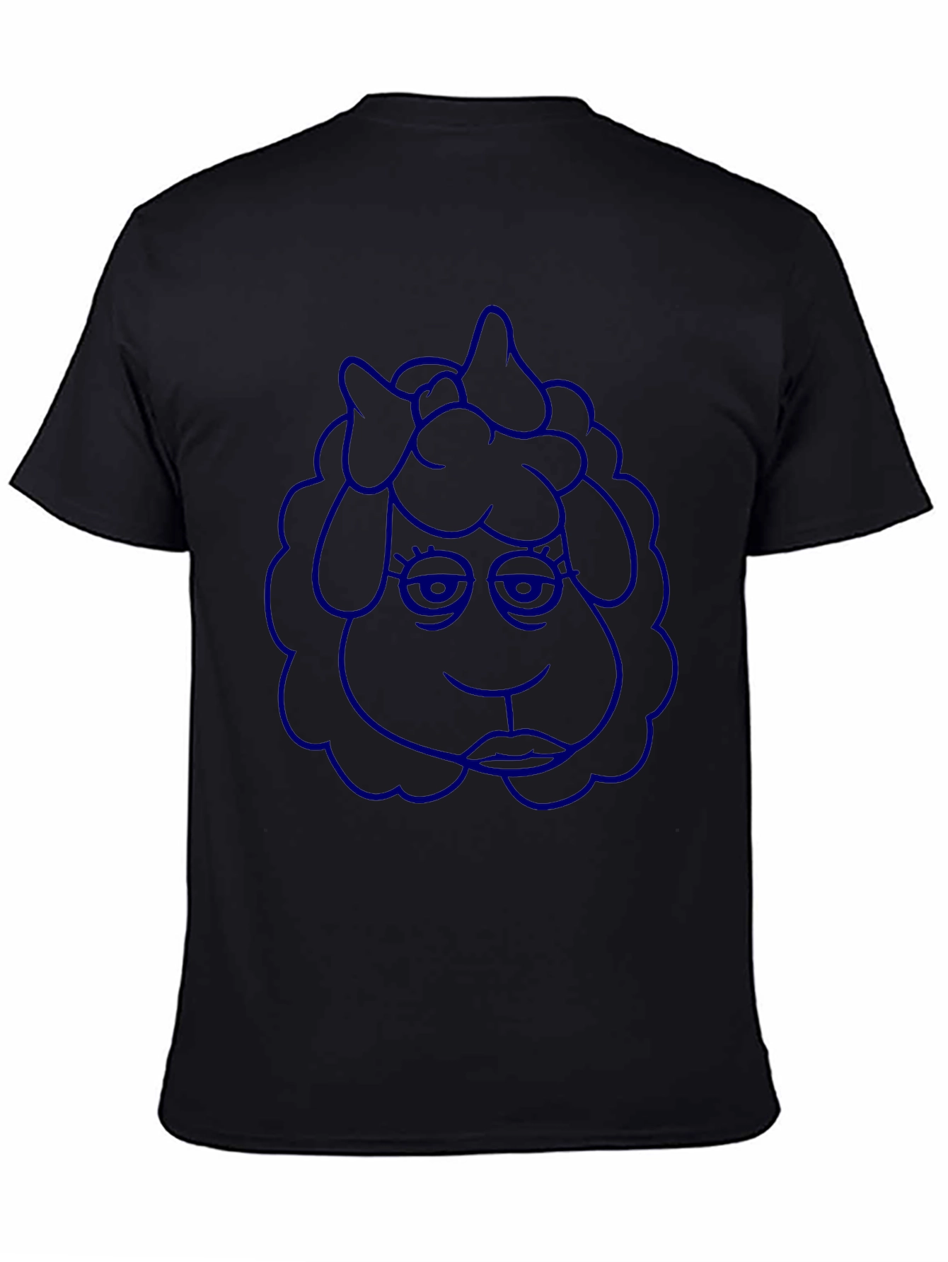 Blue Cartoon Sheep Graphic Tee