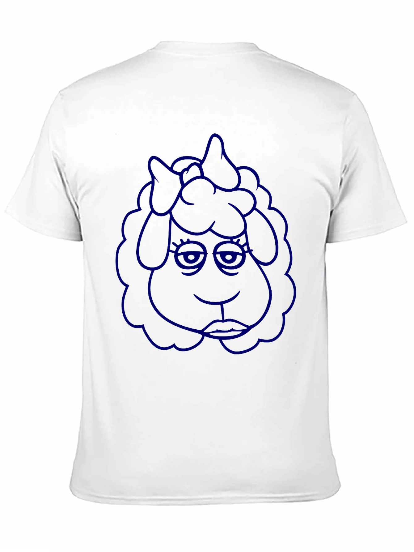 Blue Cartoon Sheep Graphic Tee
