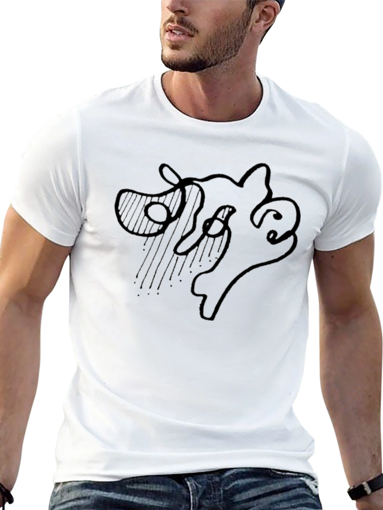 Abstract Line Art Graphic Tee - Modern Casual Style