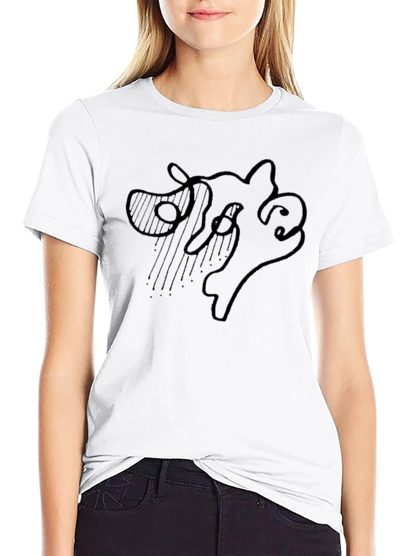 Abstract Line Art Graphic Tee - Modern Casual Style
