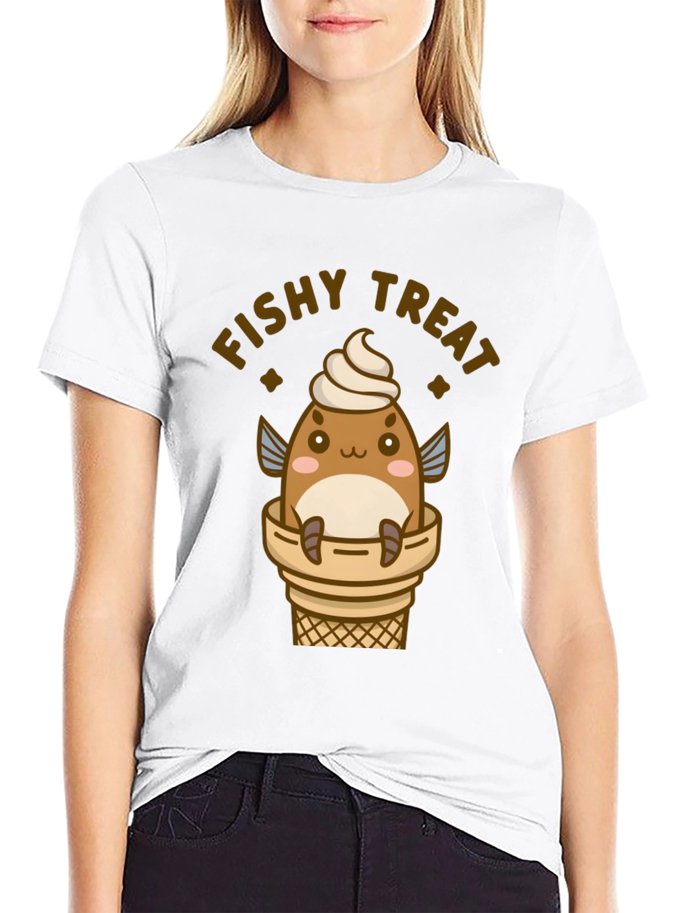 Fishy Treat T-Shirt - Cute Kawaii Ice Cream Fish