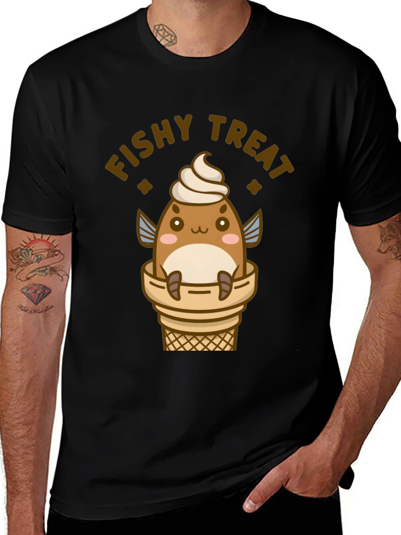 Fishy Treat T-Shirt - Cute Kawaii Ice Cream Fish