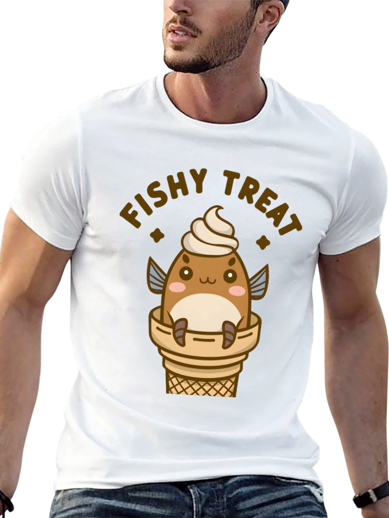 Fishy Treat T-Shirt - Cute Kawaii Ice Cream Fish