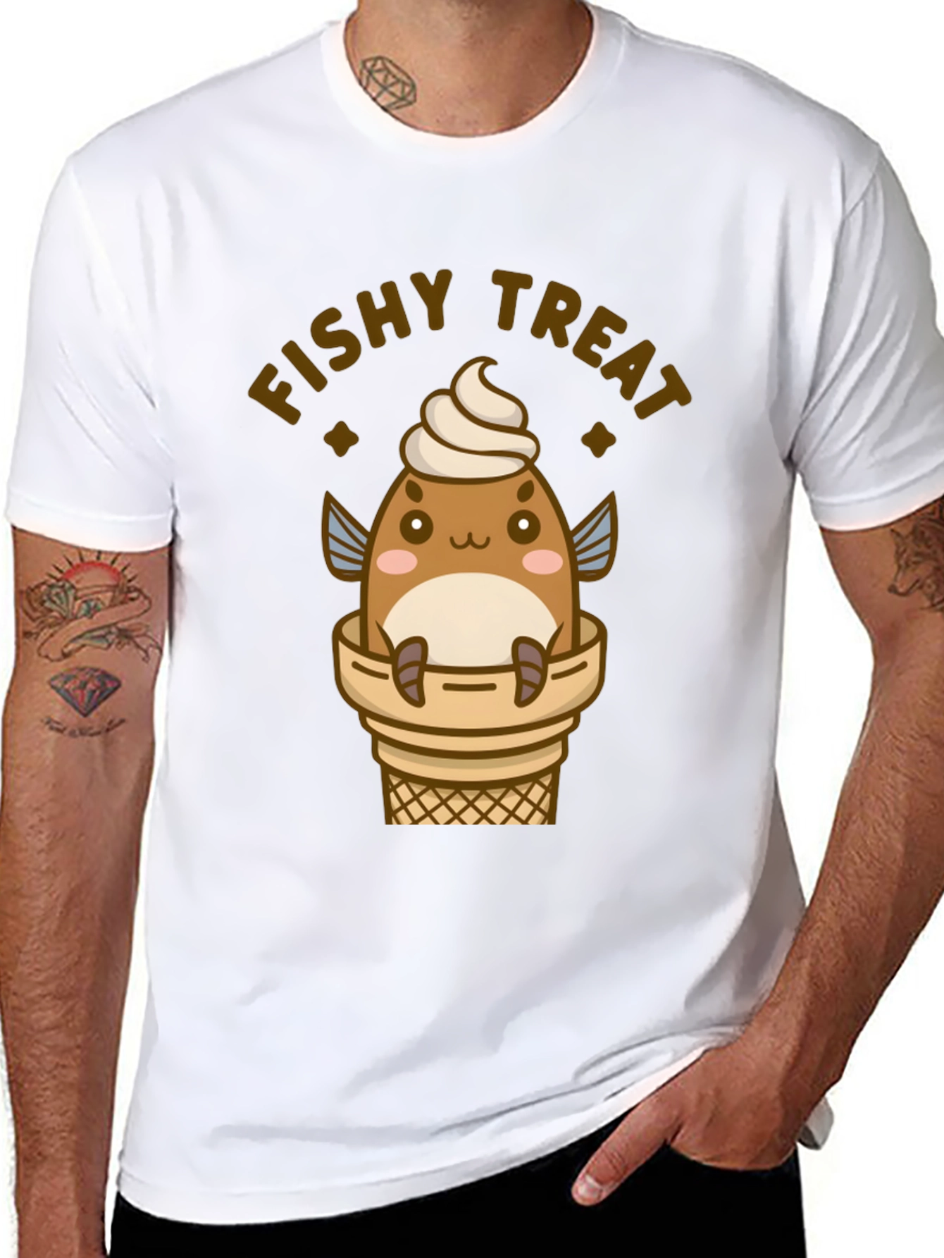Fishy Treat T-Shirt - Cute Kawaii Ice Cream Fish