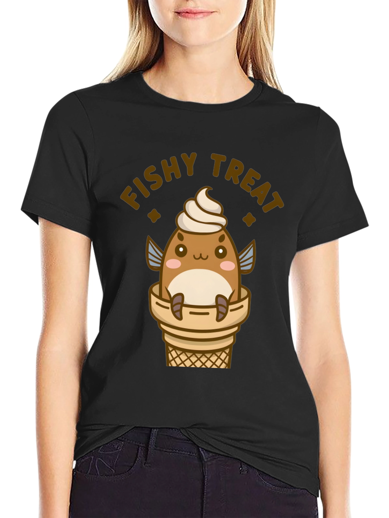 Fishy Treat T-Shirt - Cute Kawaii Ice Cream Fish