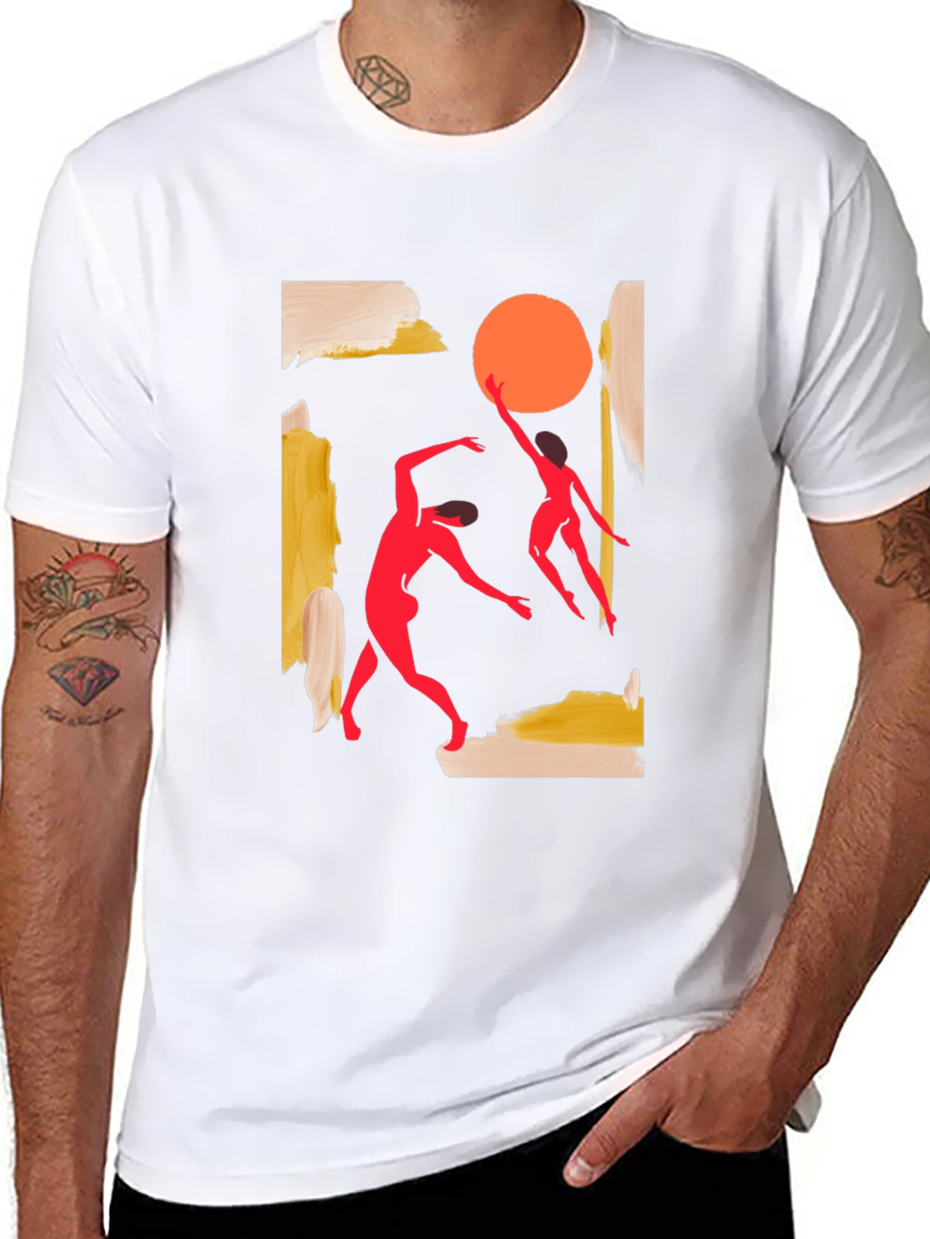 Abstract Dance T-Shirt - Black Cotton Tee