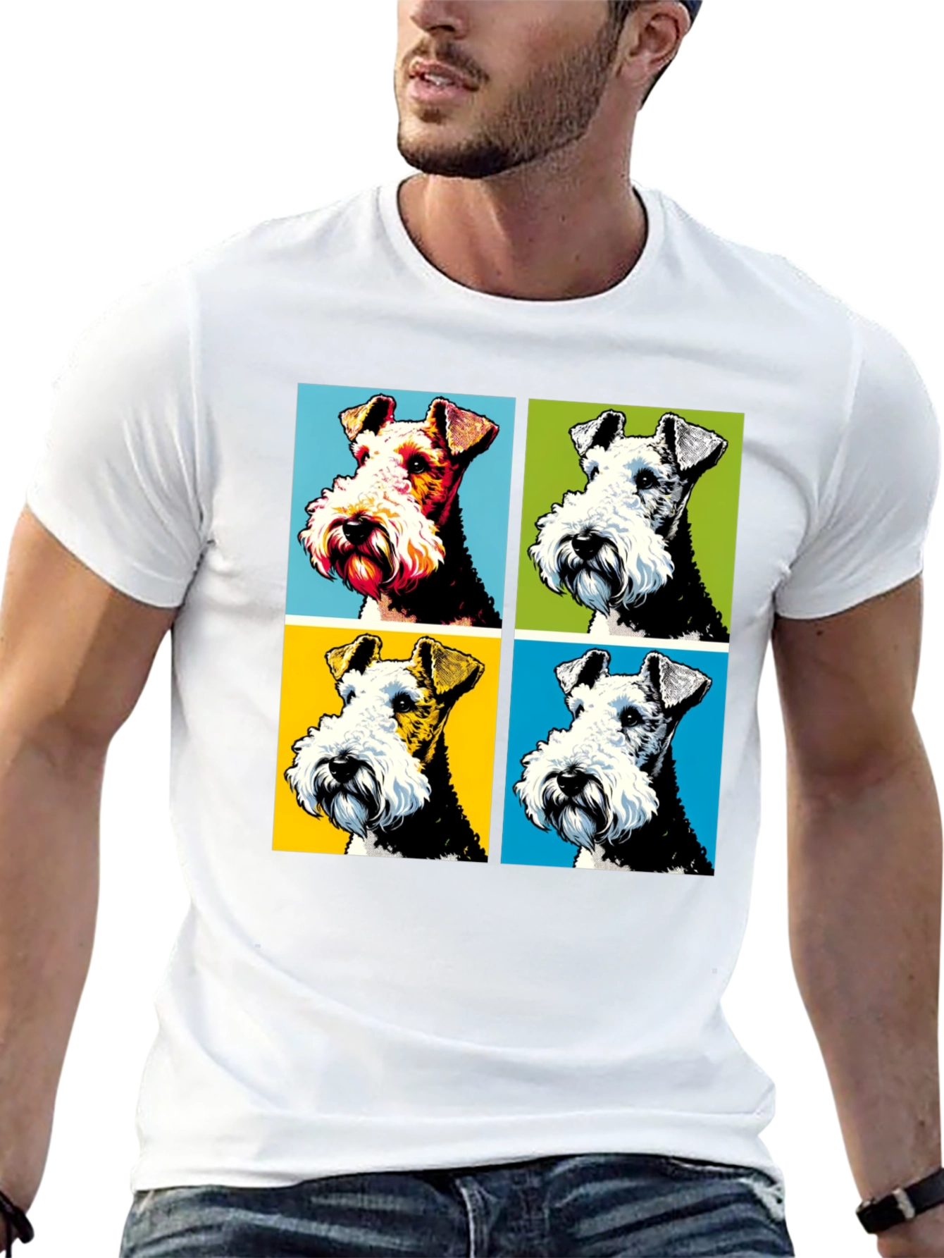 Dog Pop Art Graphic T-Shirt - Stylish Canine Tee