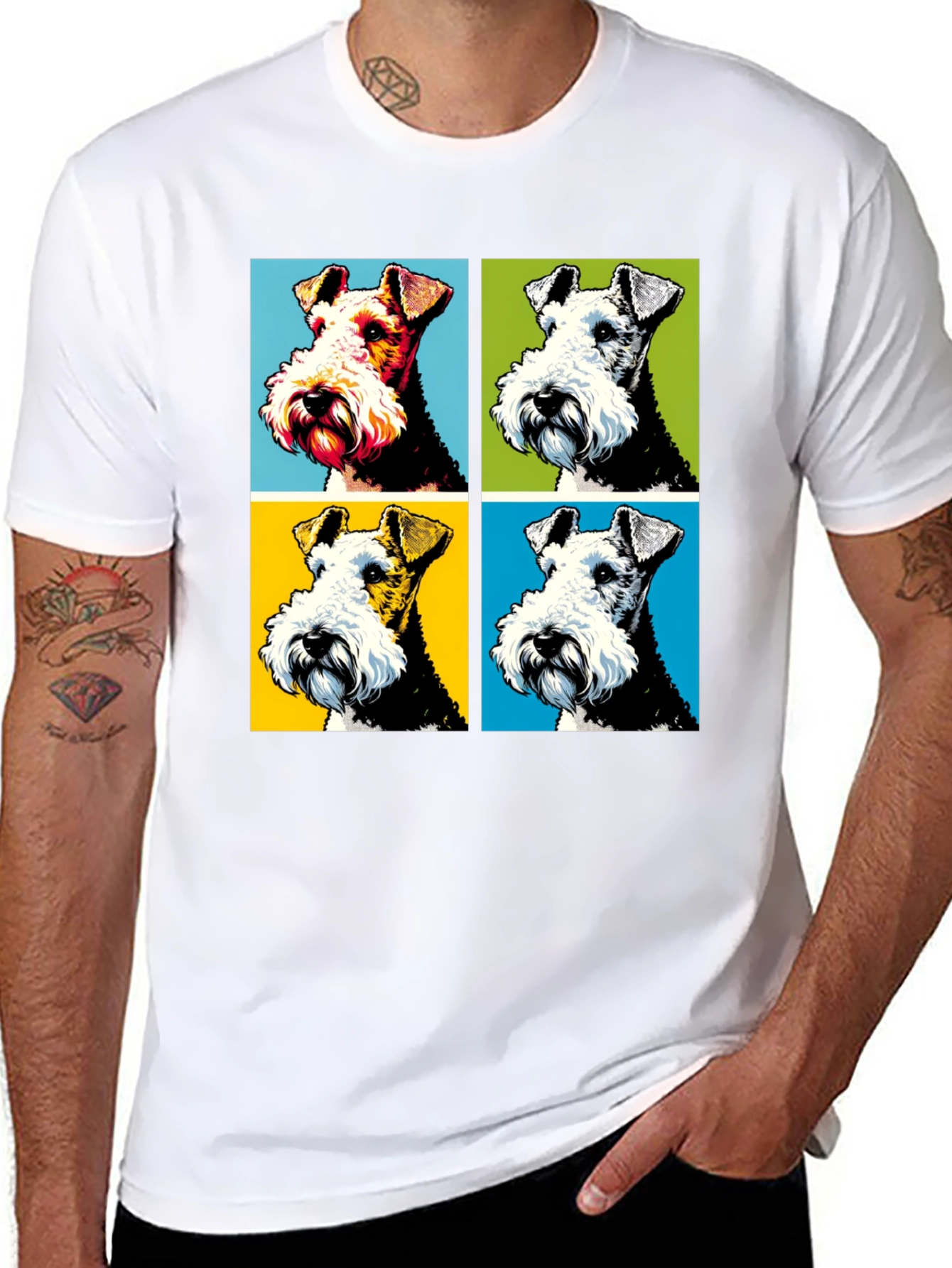 Dog Pop Art Graphic T-Shirt - Stylish Canine Tee