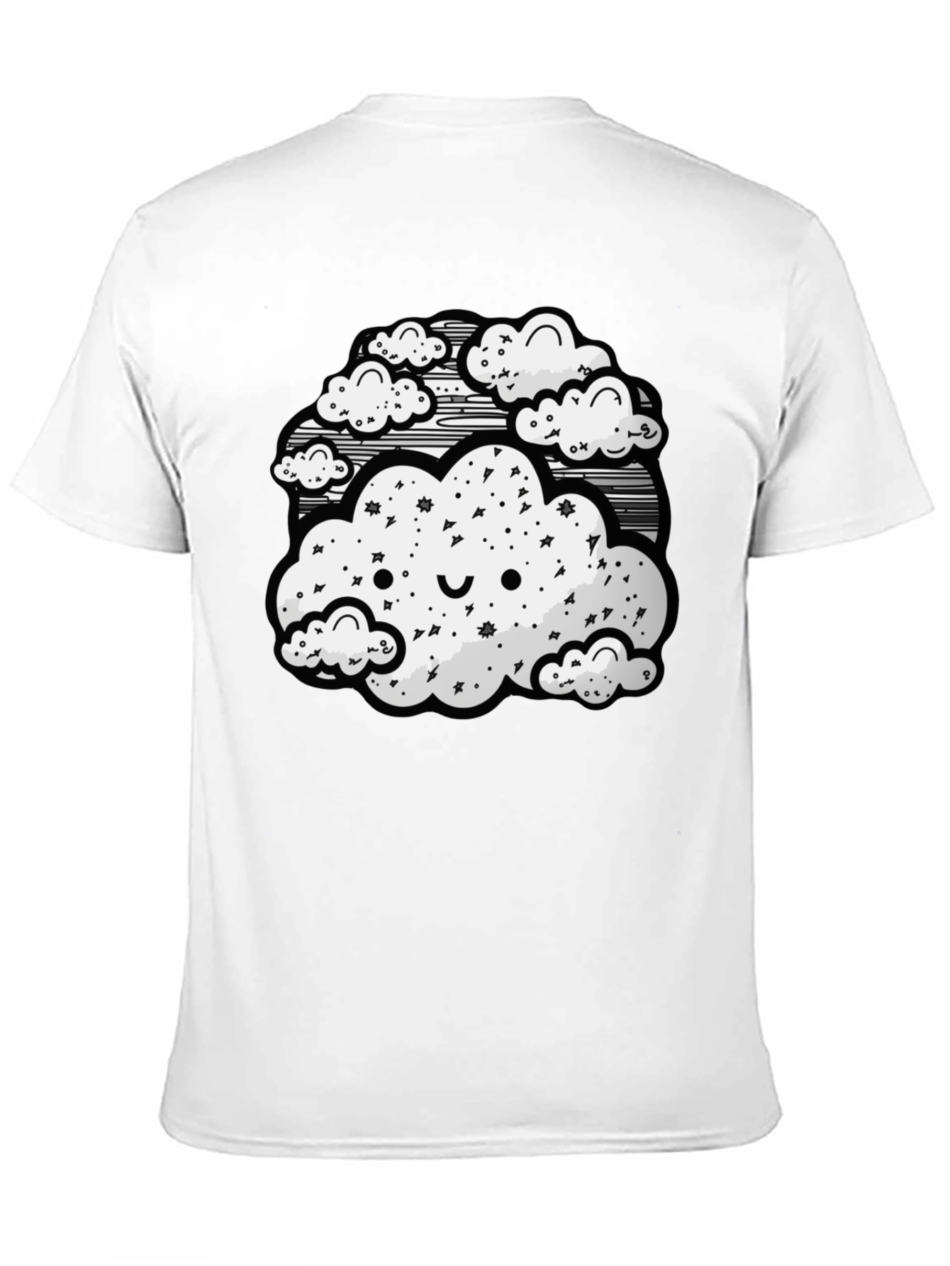 Cute Cloud Graphic Black T-Shirt