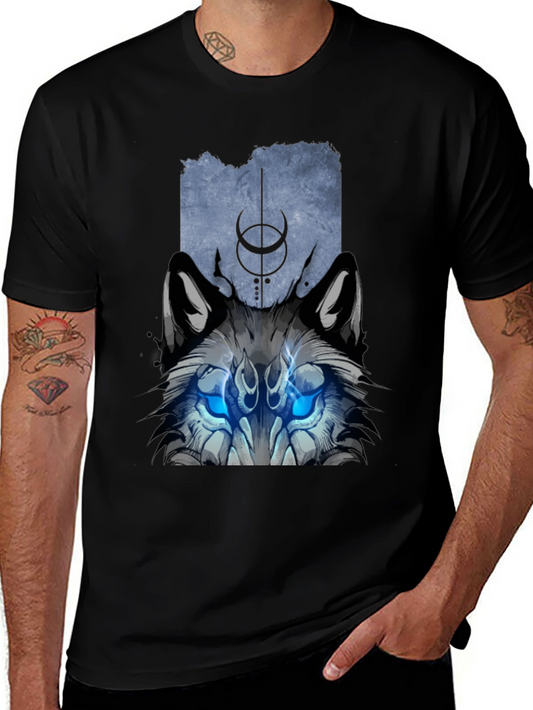 Mystic Wolf Graphic Tee - Black