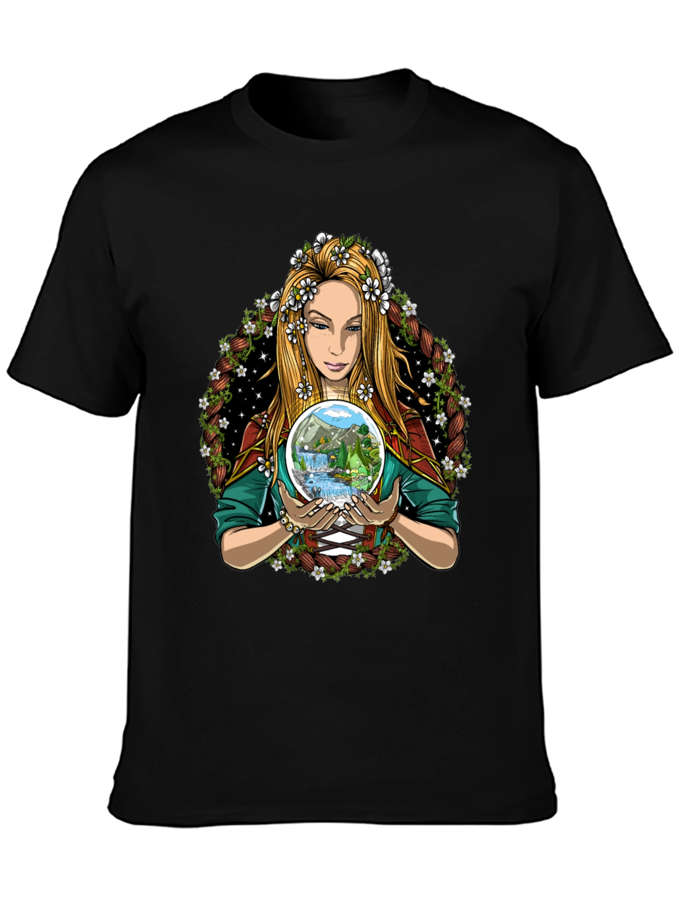 Nature Goddess Graphic Tee - Mystical Earth Lover Shirt